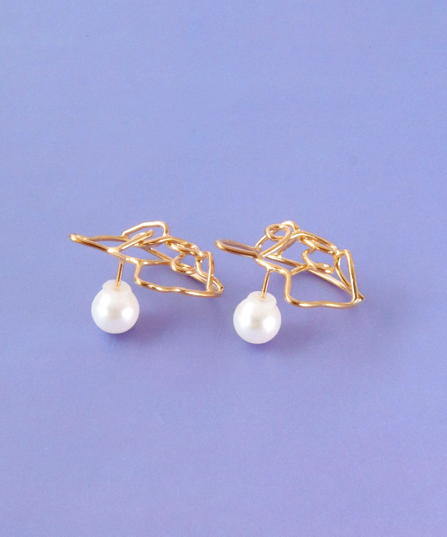 【限定販売】SV925ラクガキキャットピアス ゴールド