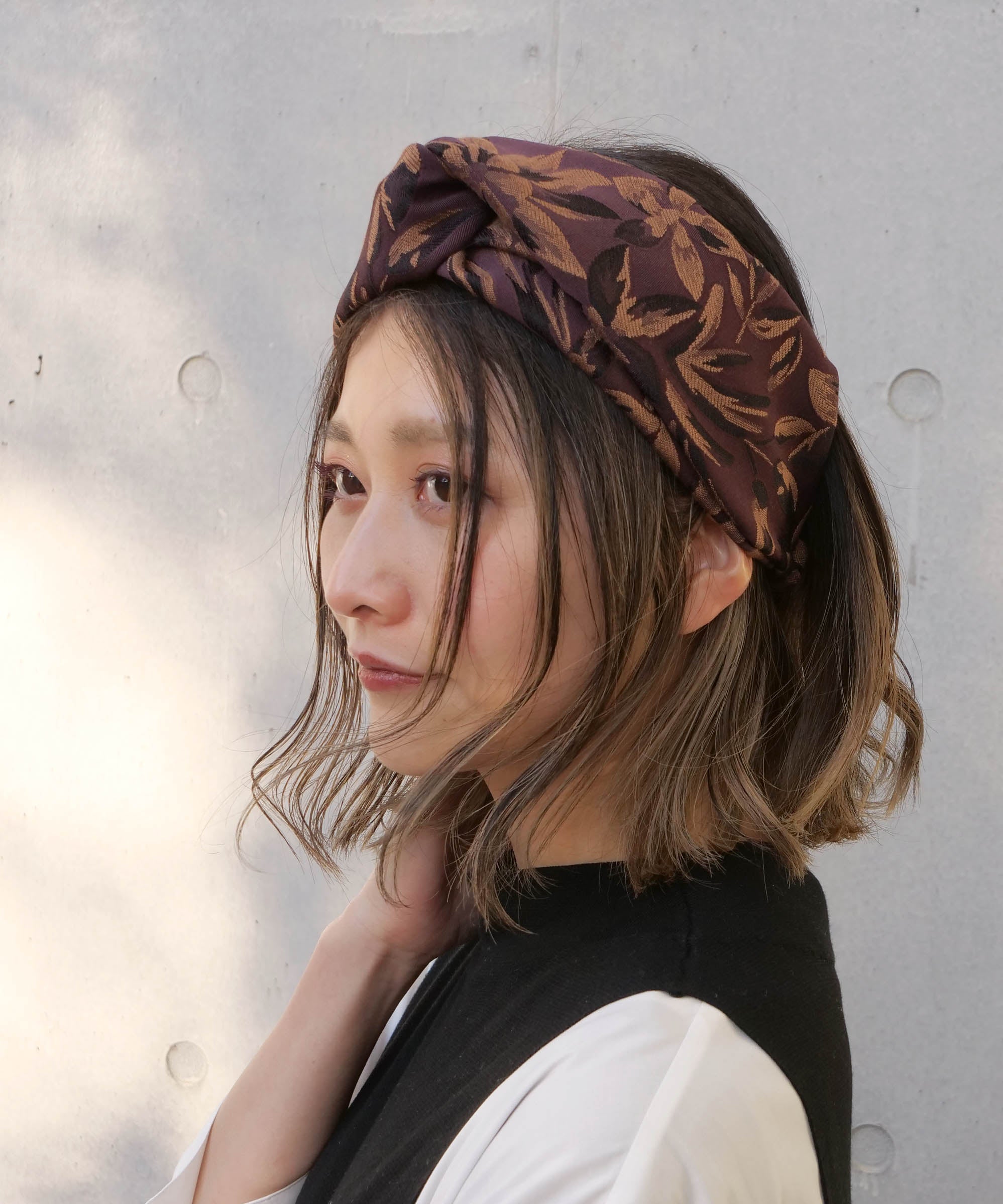 Leaf Jacquard Turban