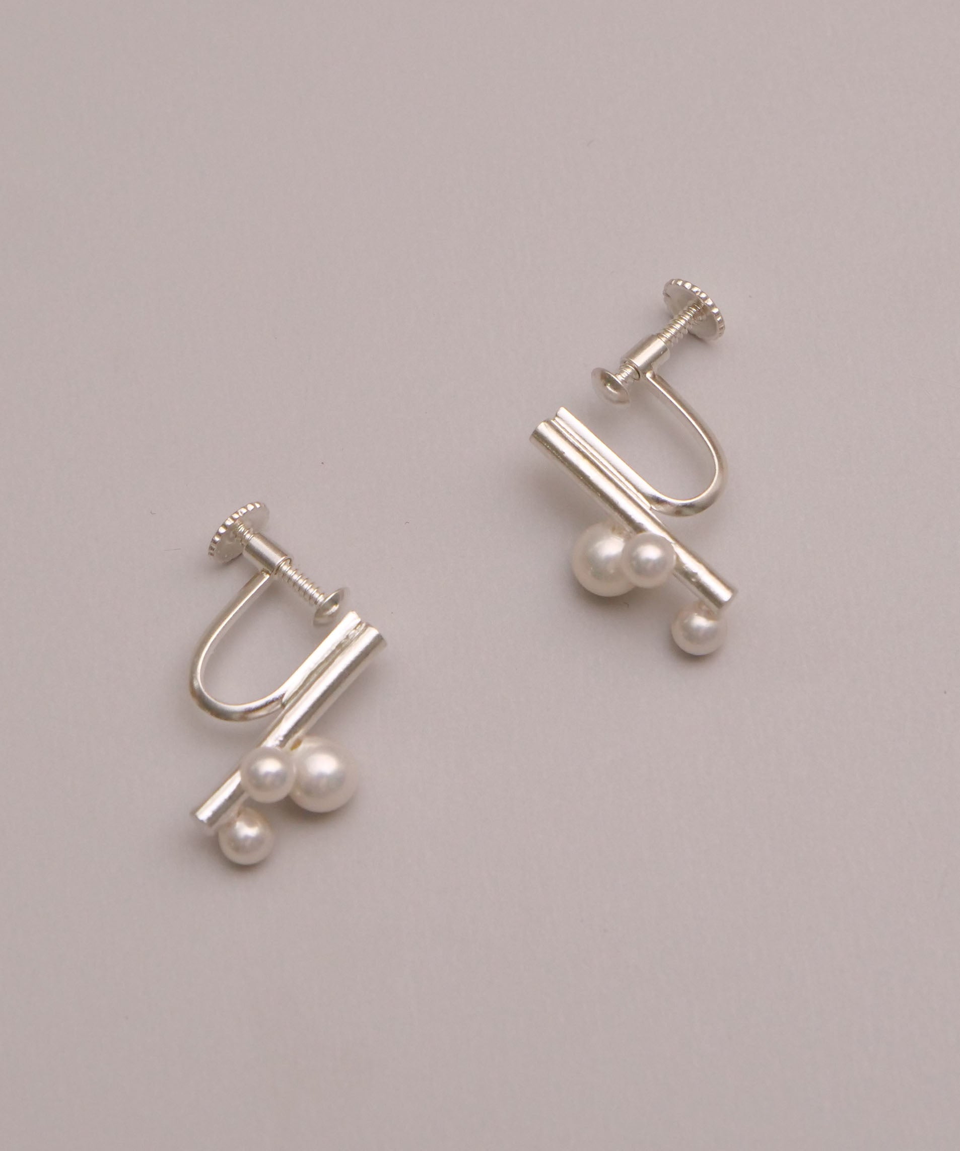 SV925 肥皂泡棒耳环 银色