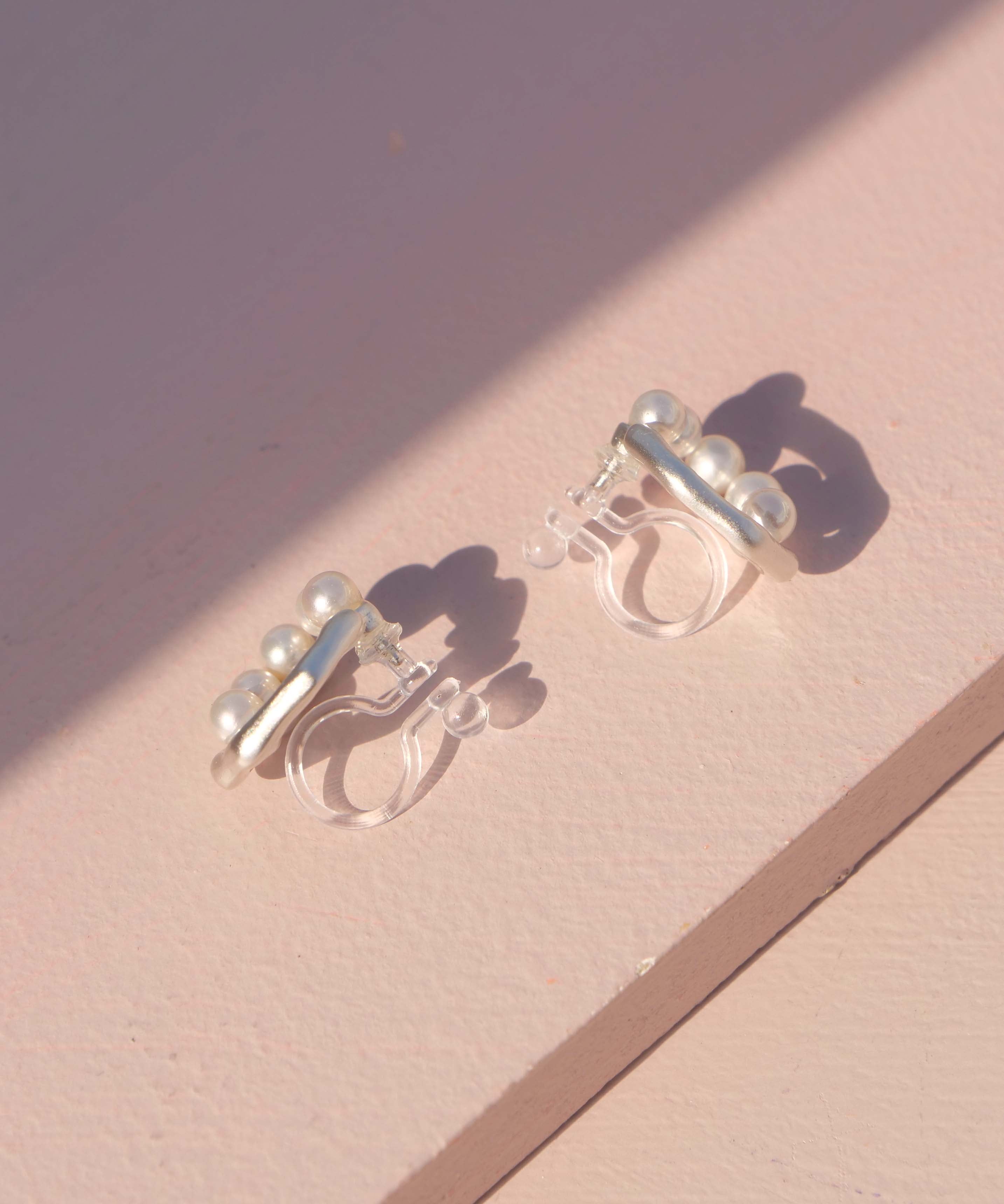 Clay pearl ring earrings