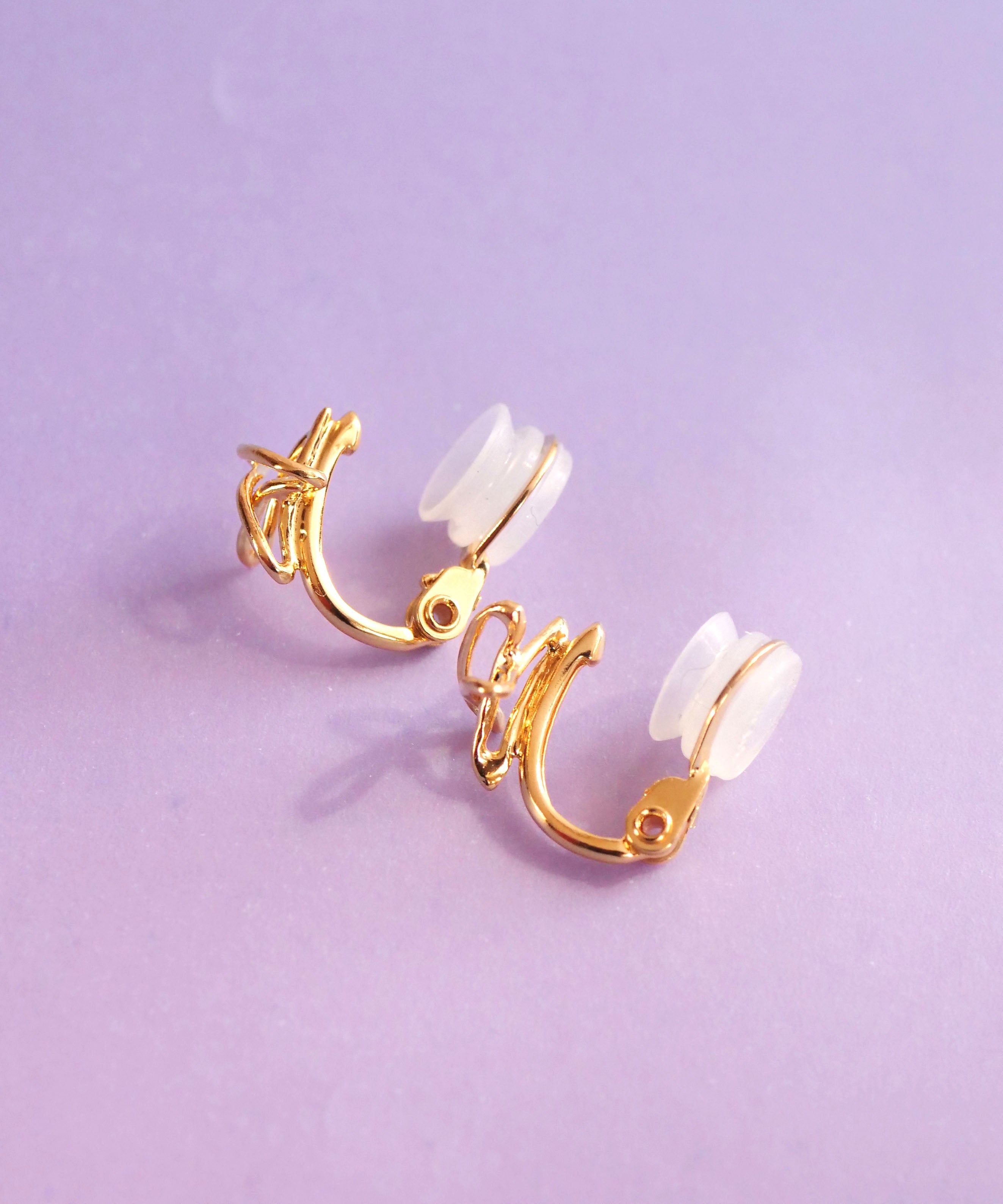 SV925 mini graffiti star earrings gold