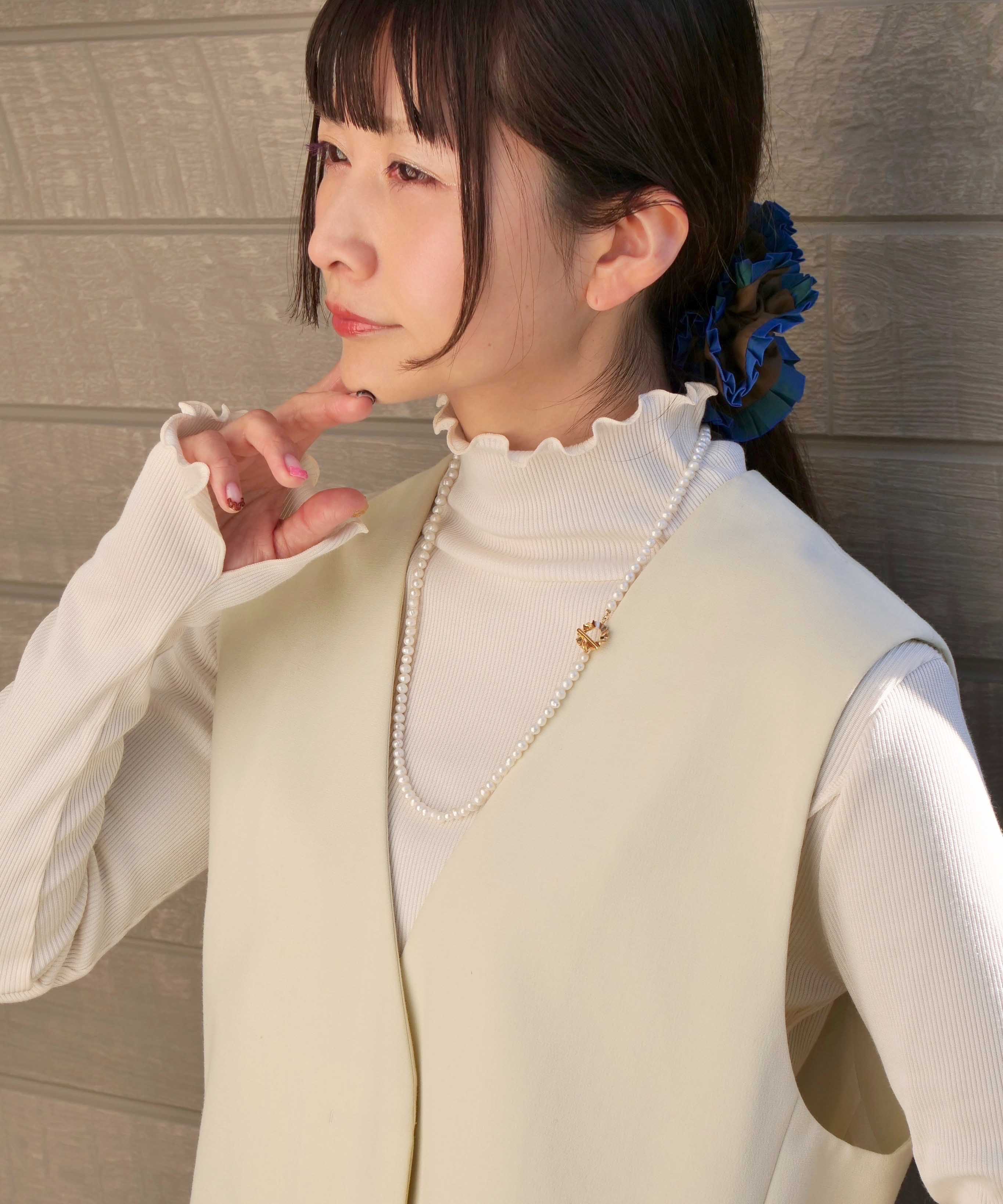 SV925 フォールド淡水パールネックレス ポテトパール60cm