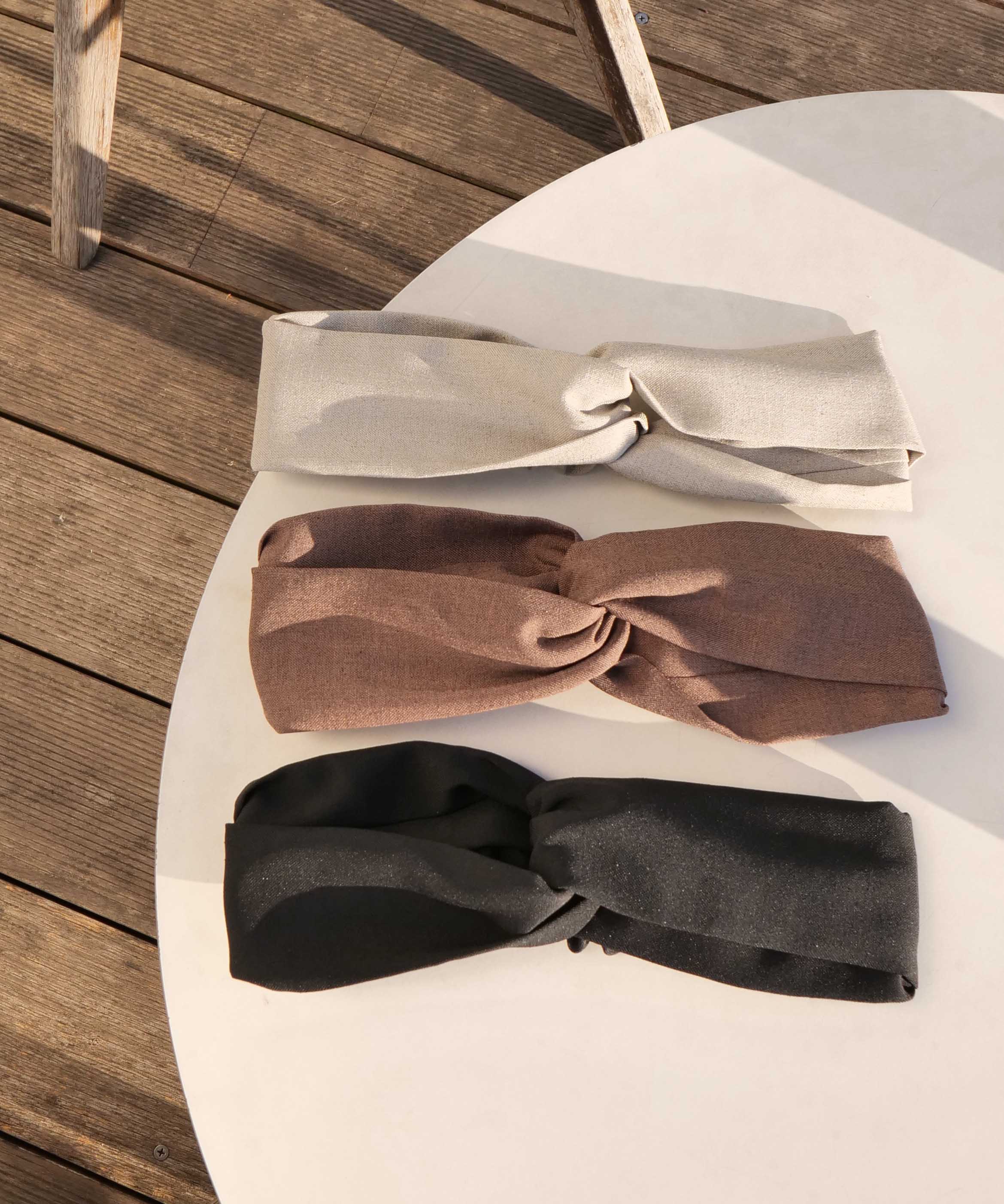 Natural linen style turban