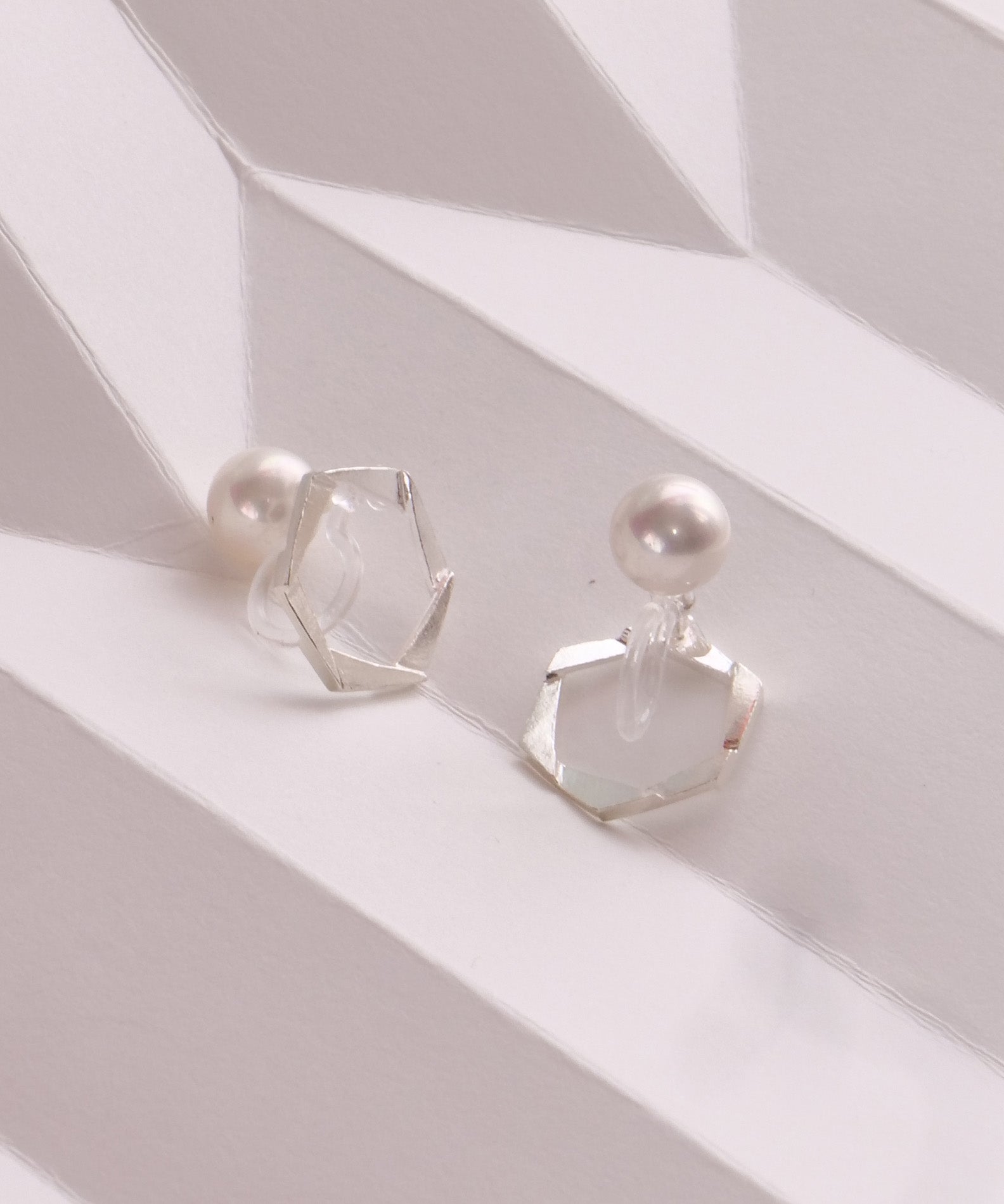 SV925mini Origa 铣削双面耳环 银色