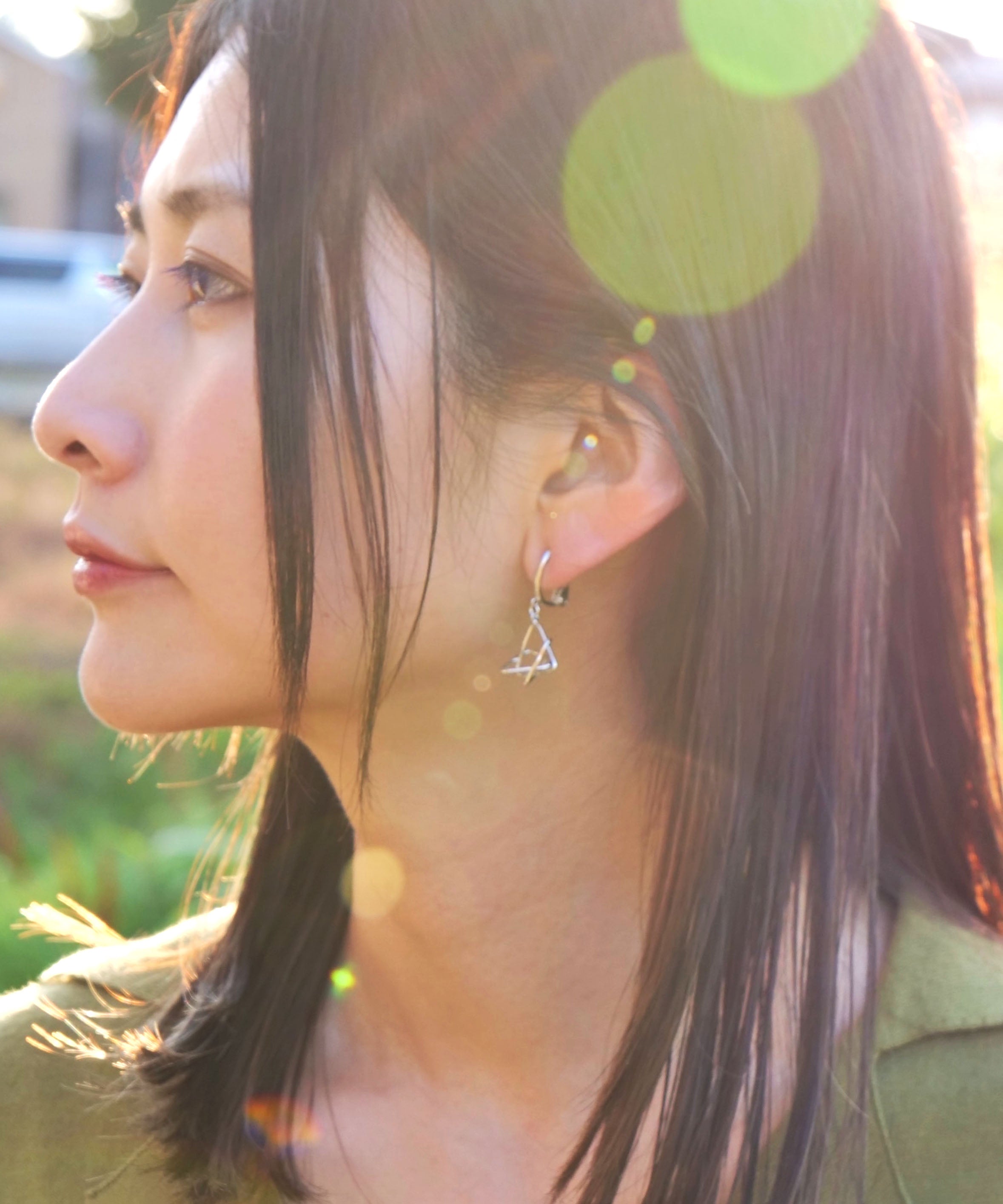 SV925 Graffiti 3D Triangle Earrings
