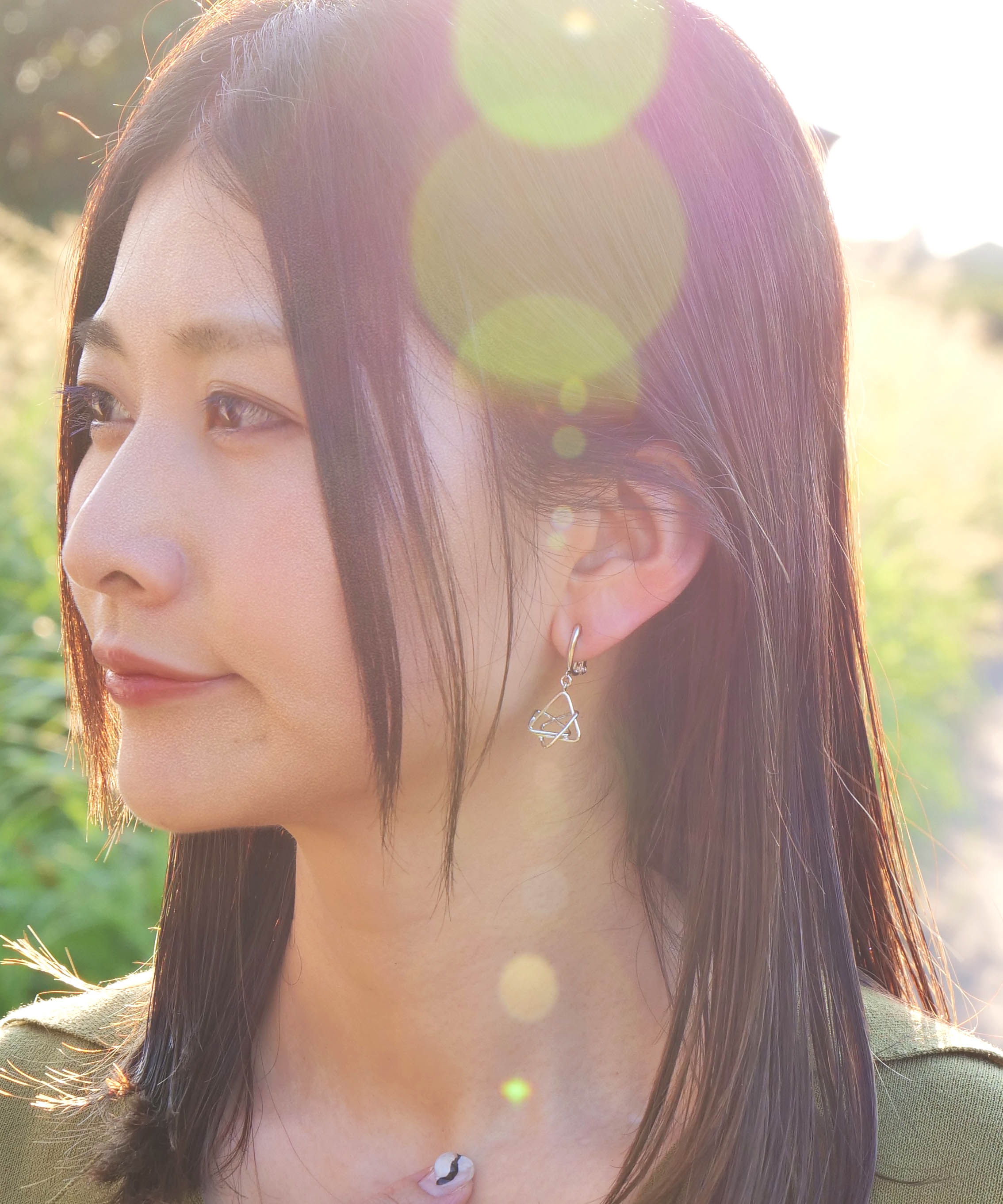 SV925 Graffiti 3D Triangle Earrings