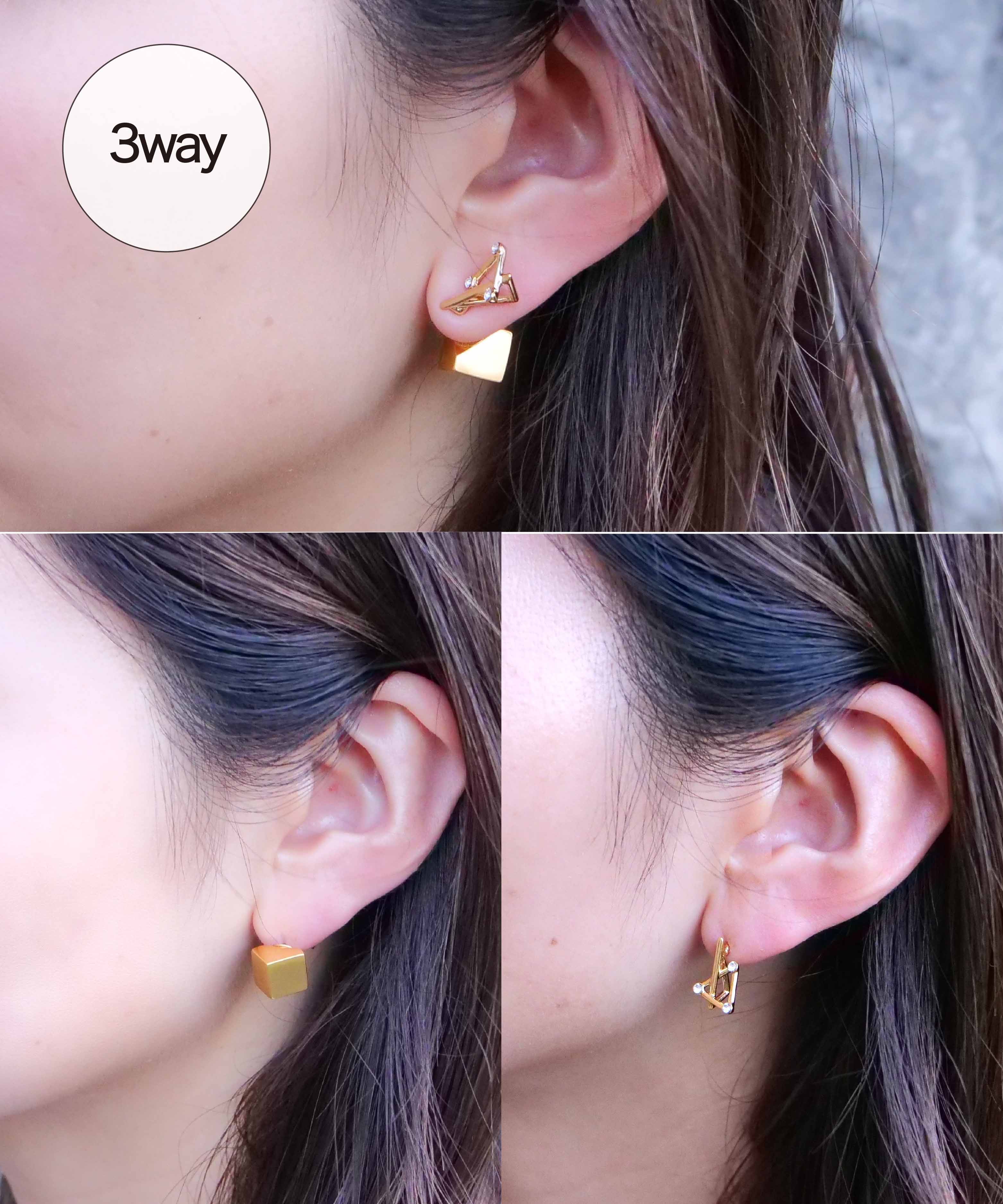 3D水晶立方体耳环