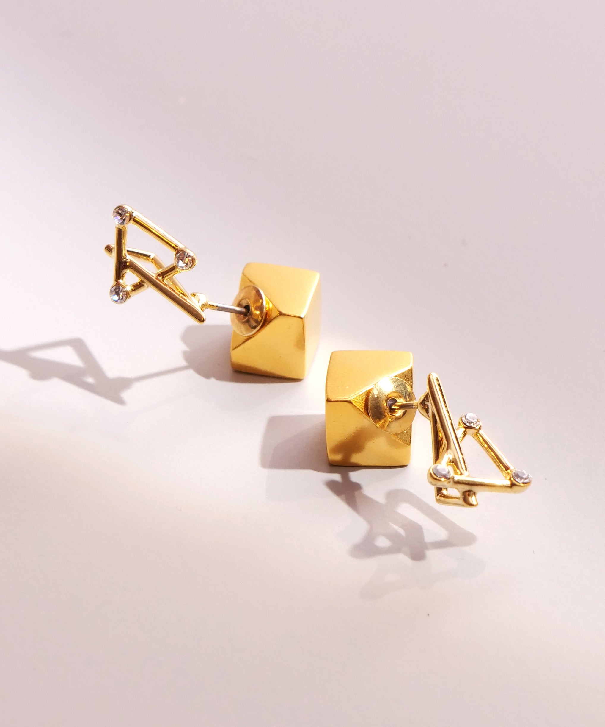 3D水晶立方体耳环