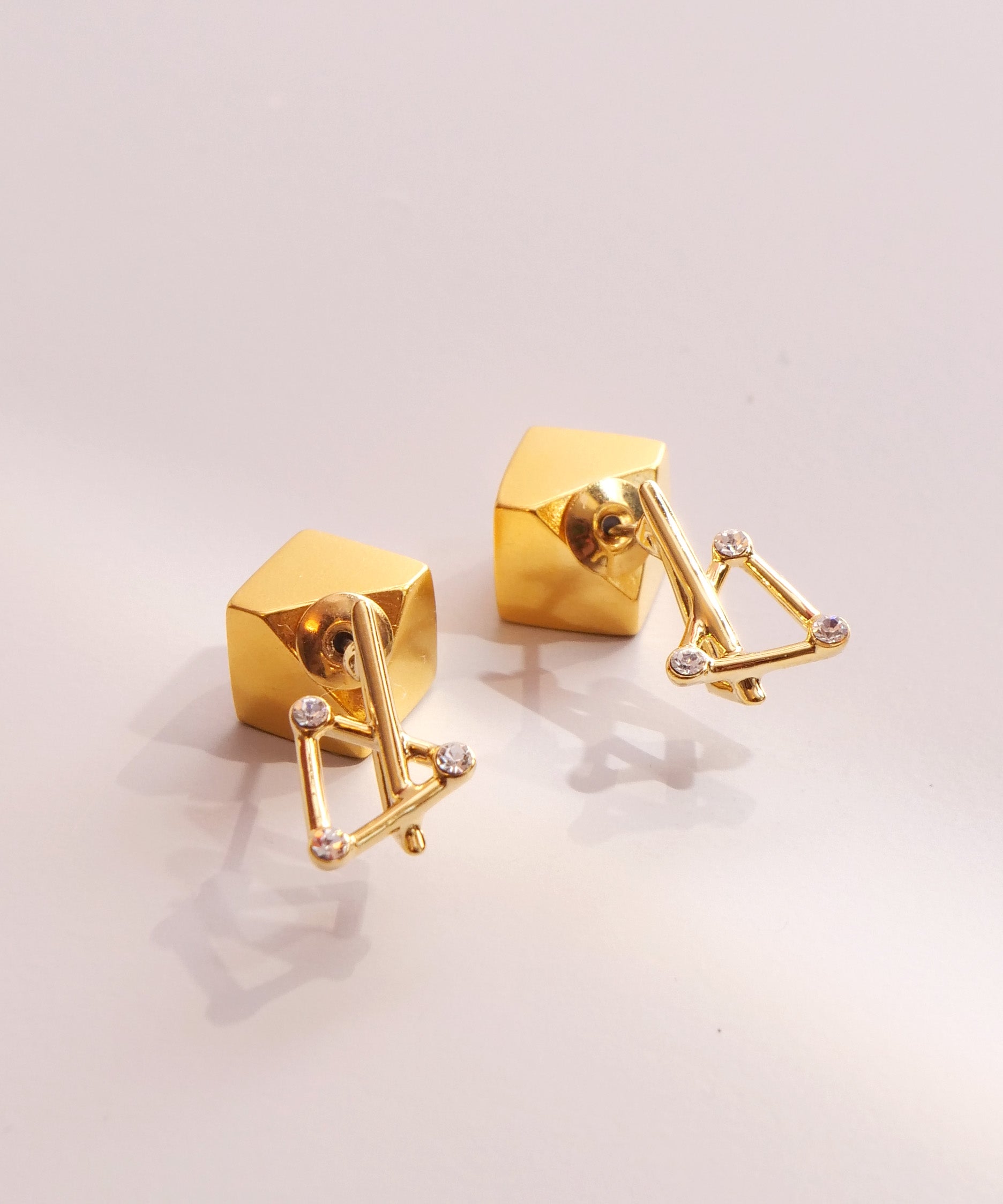 3D水晶立方体耳环