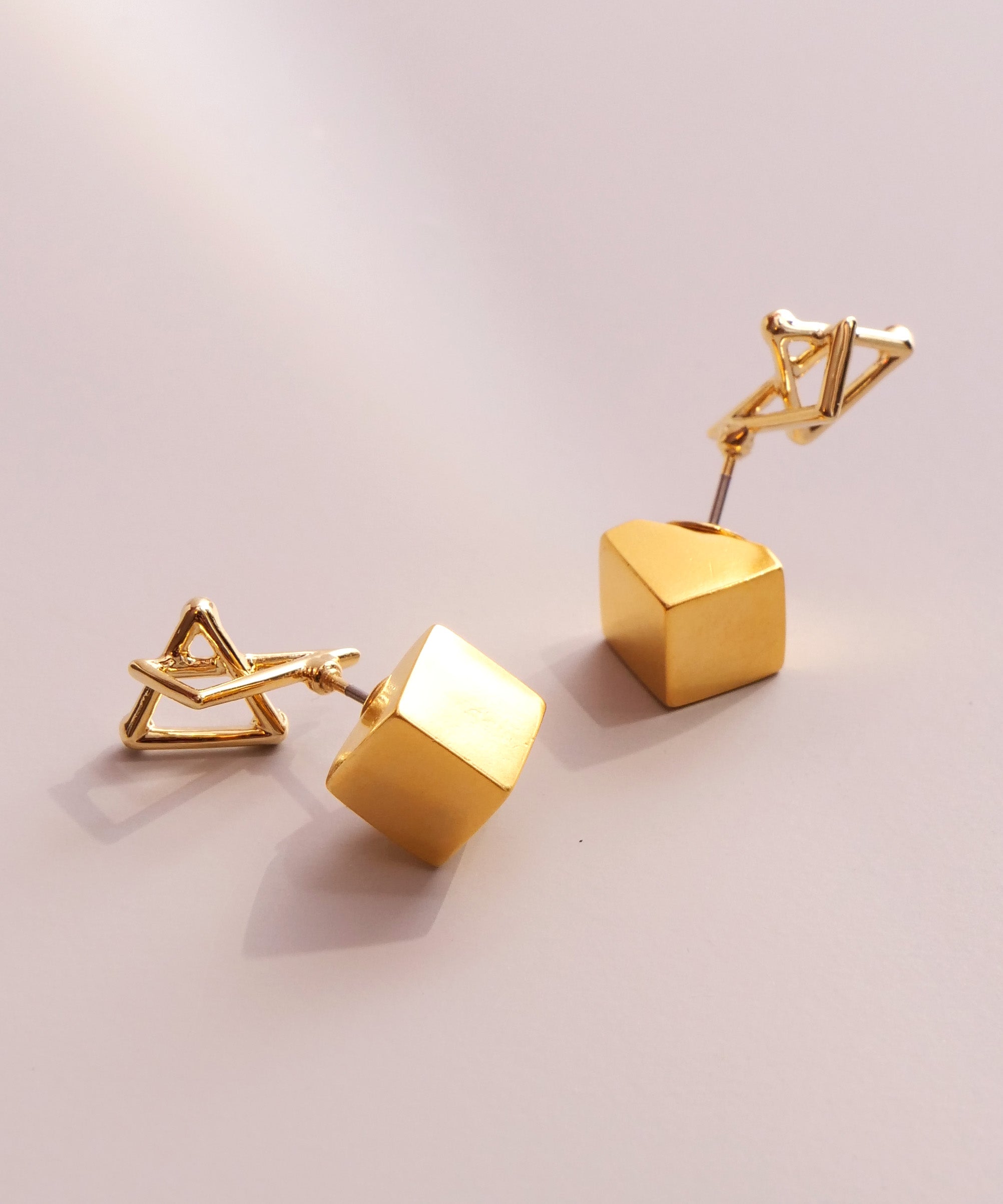 3D水晶立方体耳环