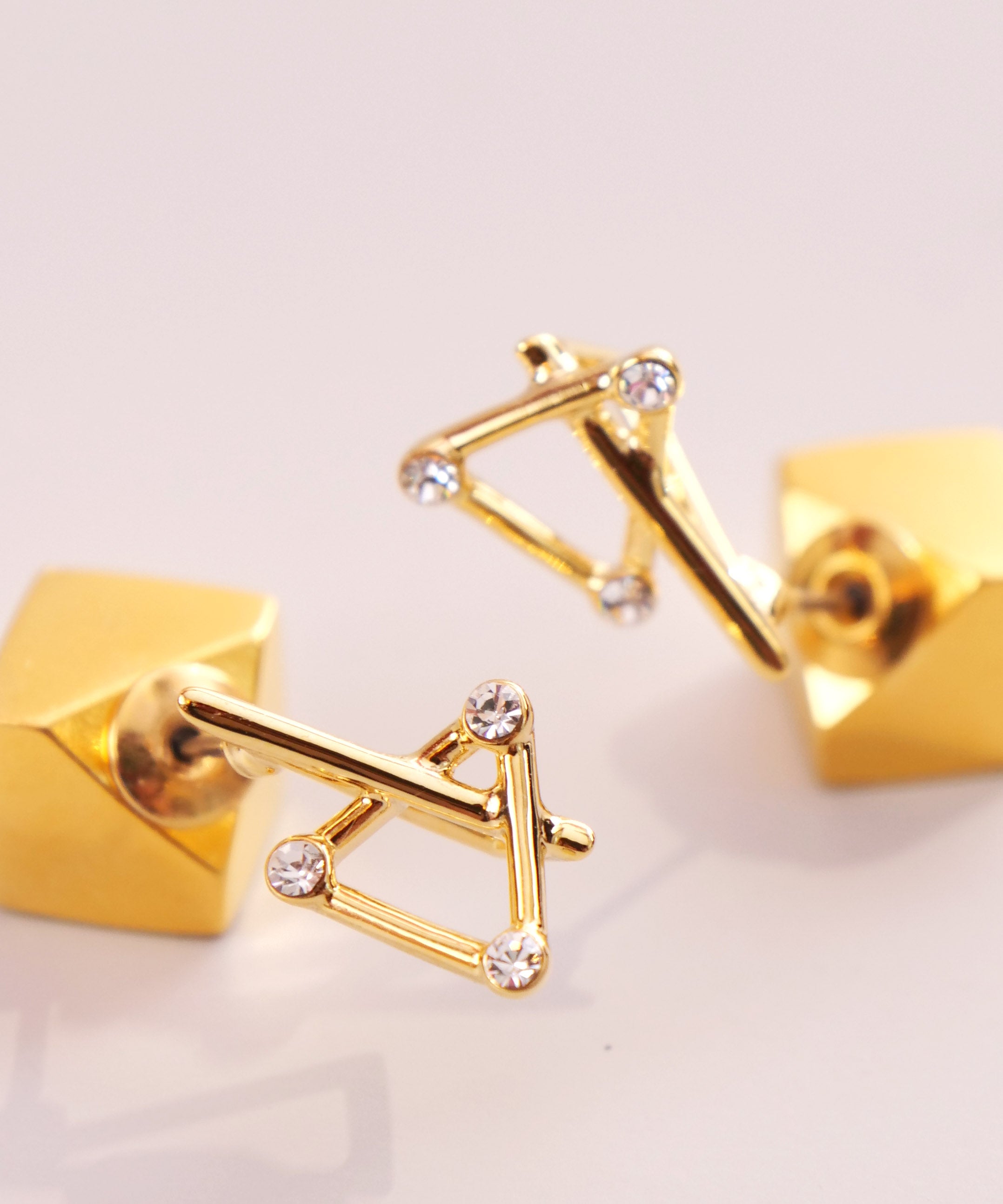 3D水晶立方体耳环