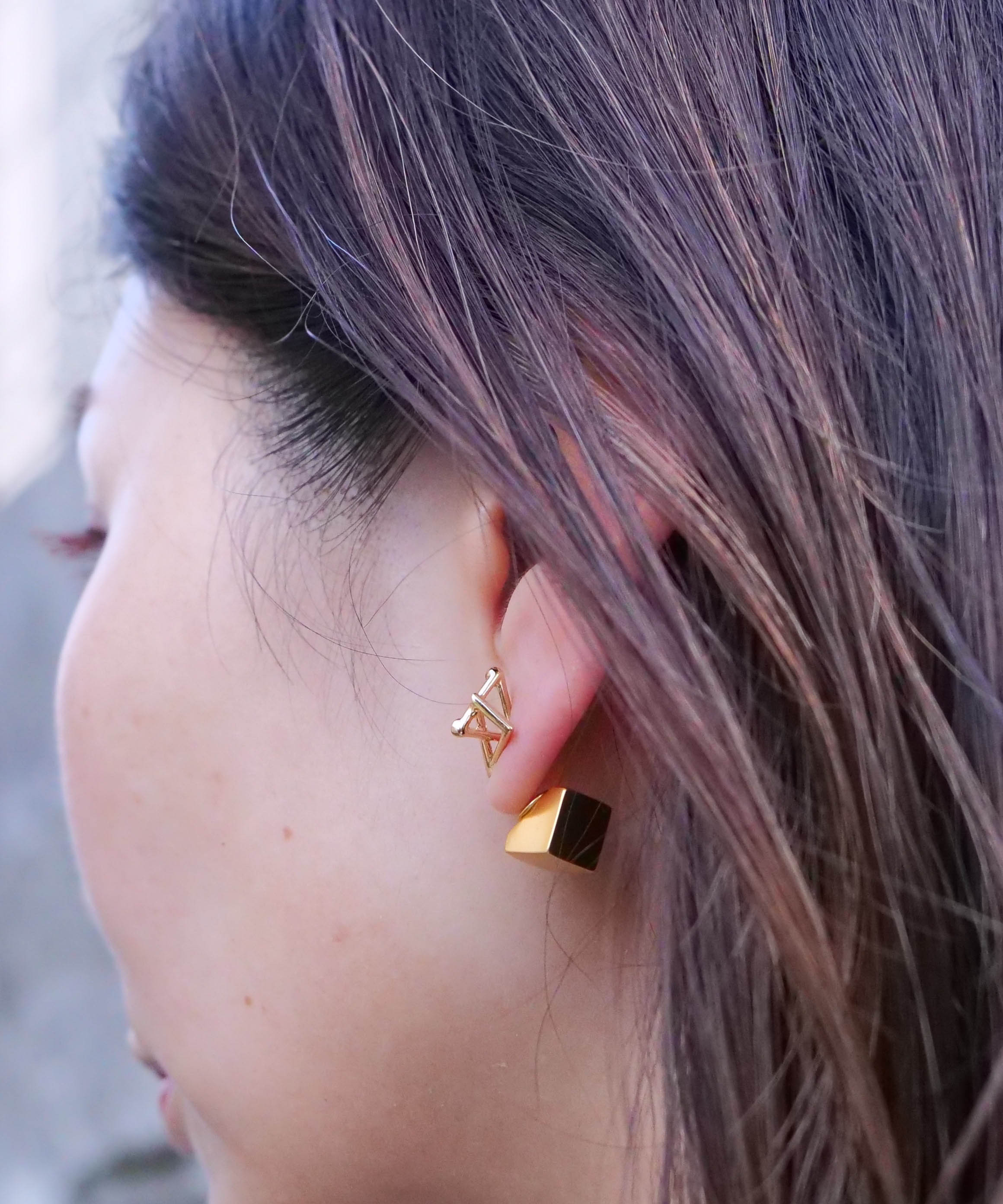 3D水晶立方体耳环