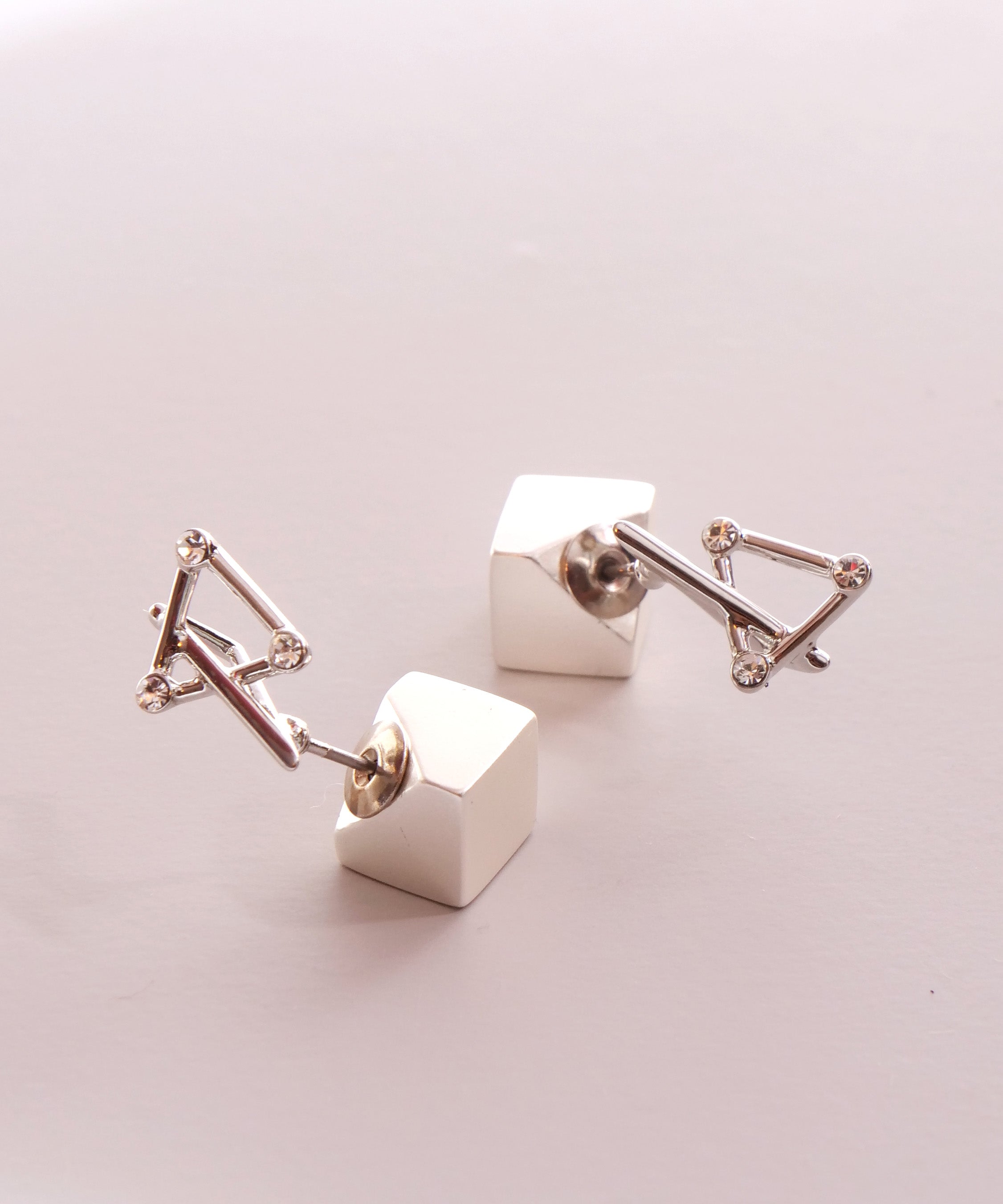 3D水晶立方体耳环