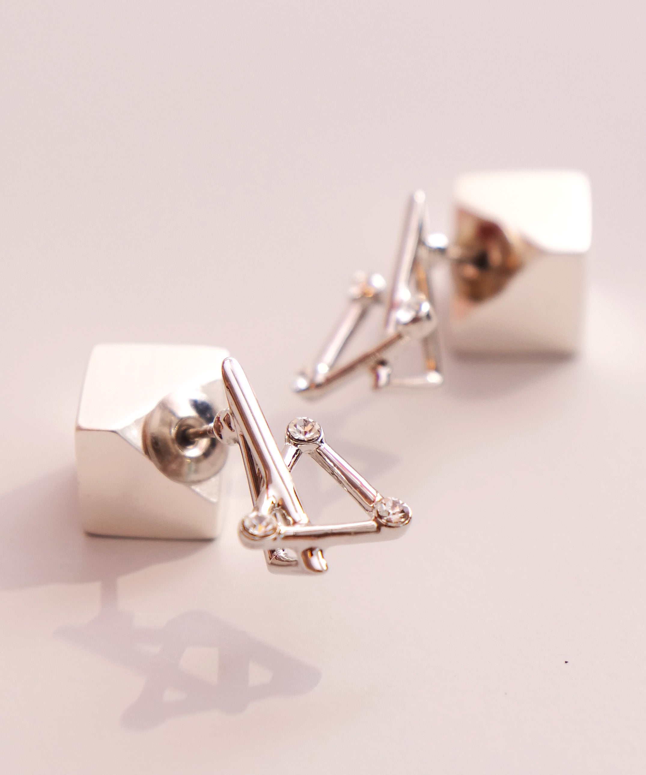 3D水晶立方体耳环