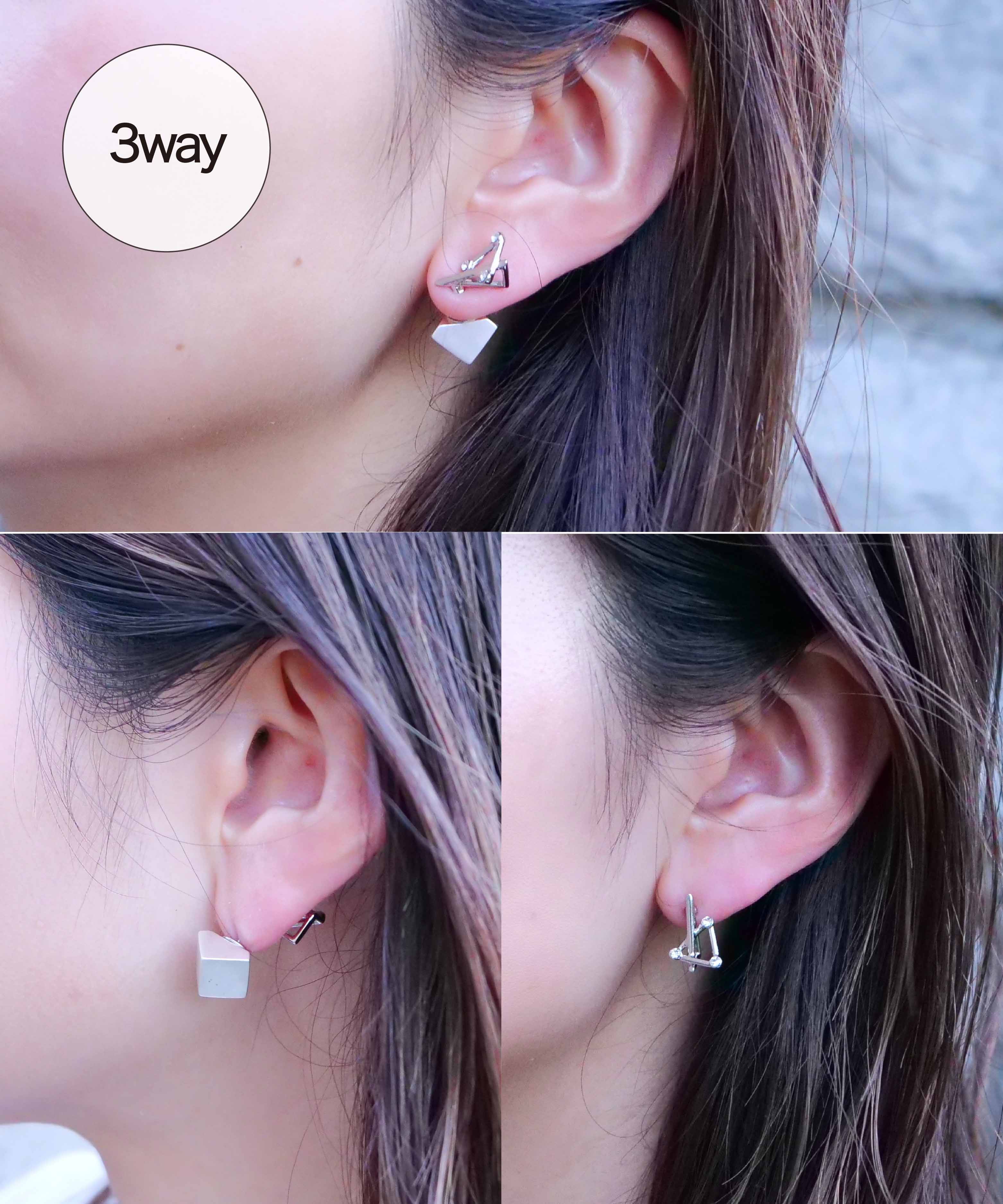 3D水晶立方体耳环