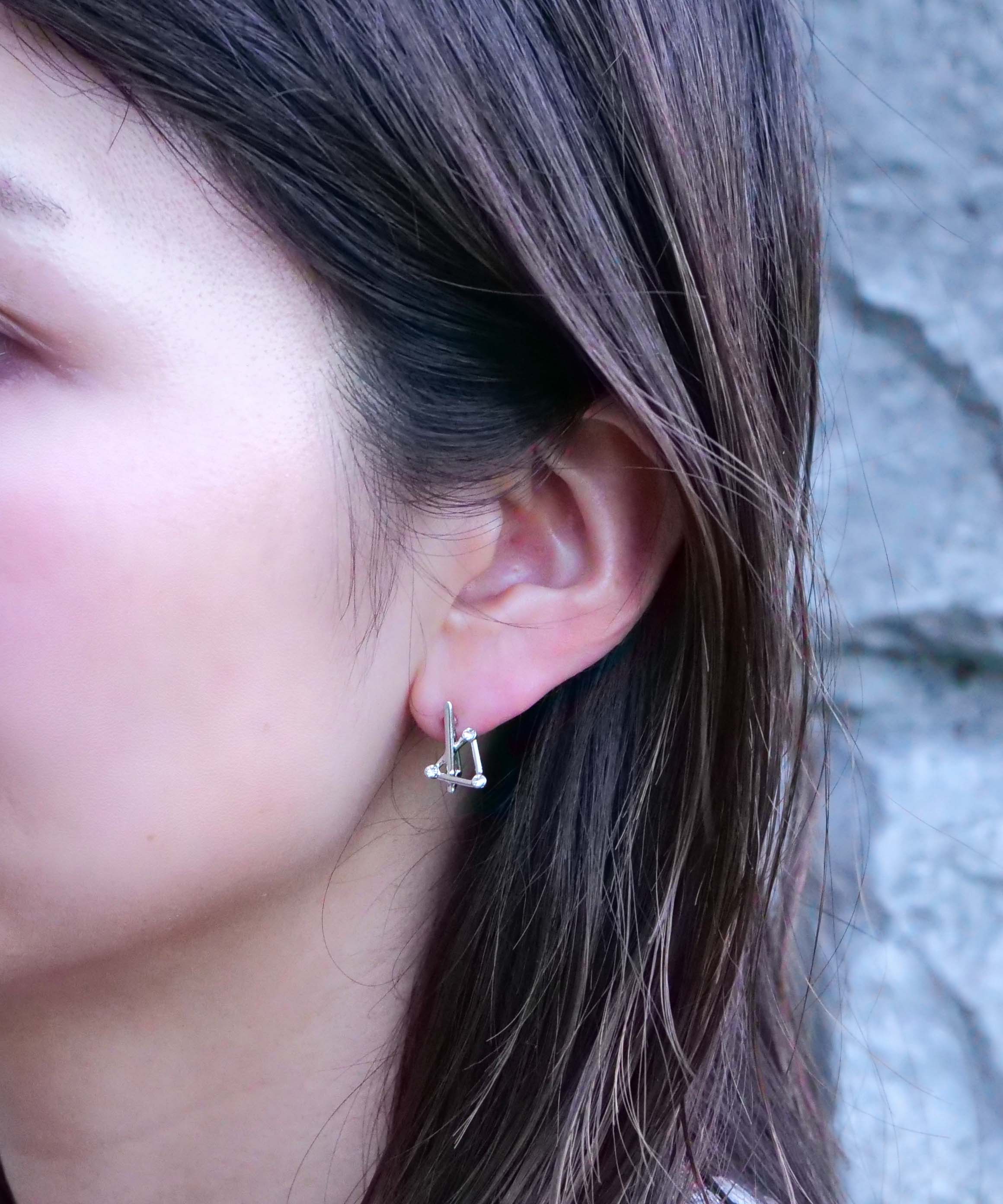 3D水晶立方体耳环