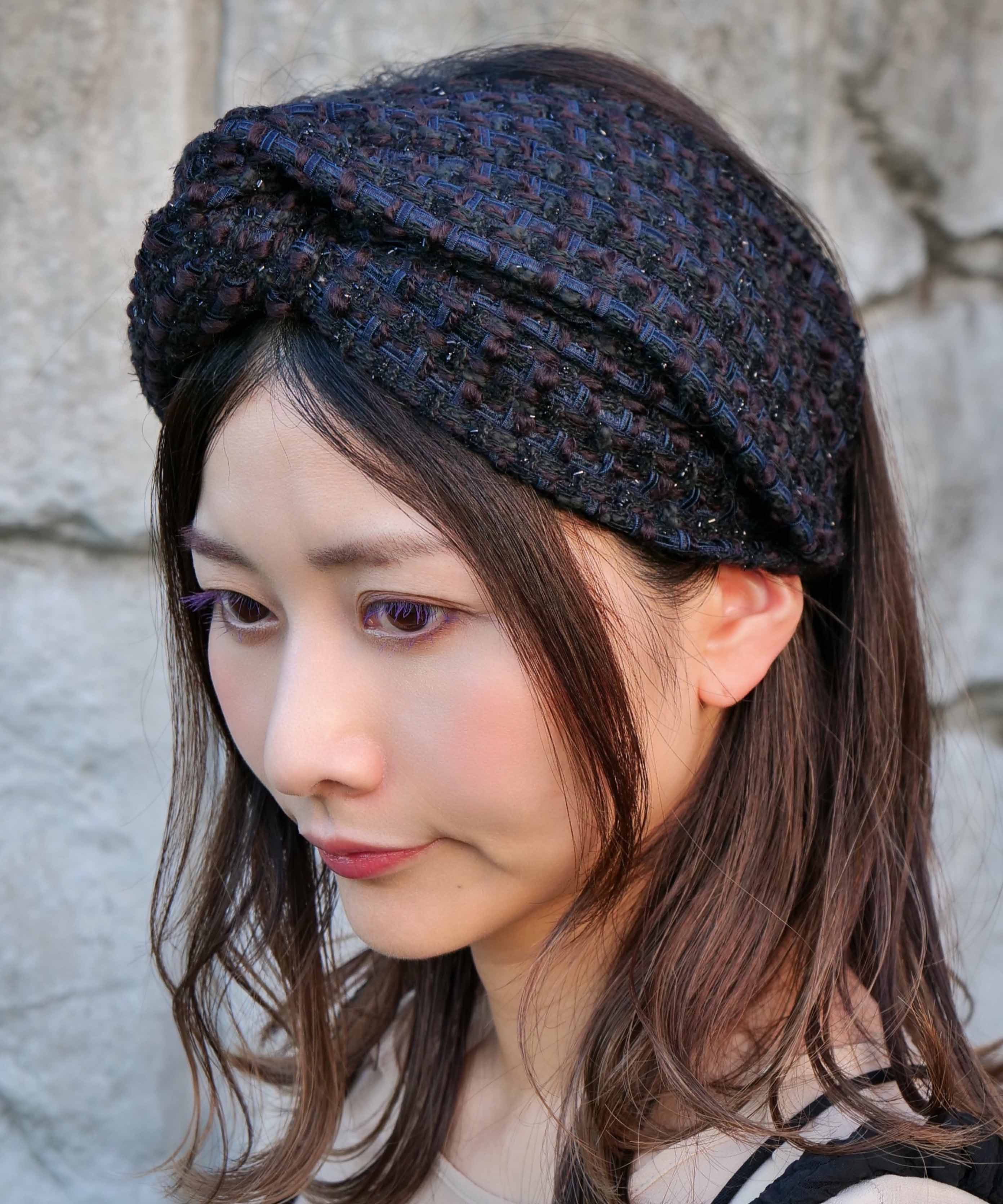 Lame Mix Tweed Turban
