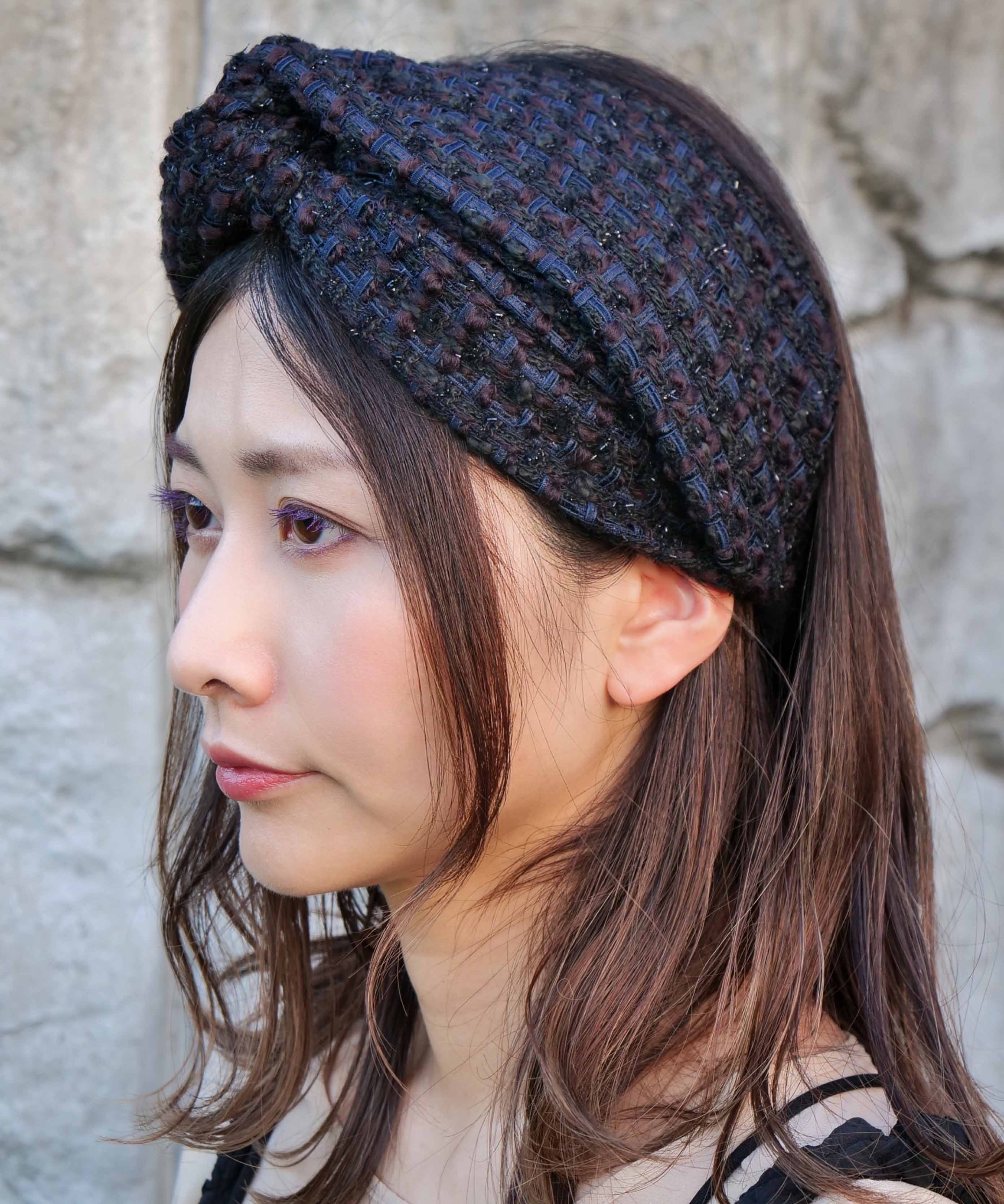Lame Mix Tweed Turban