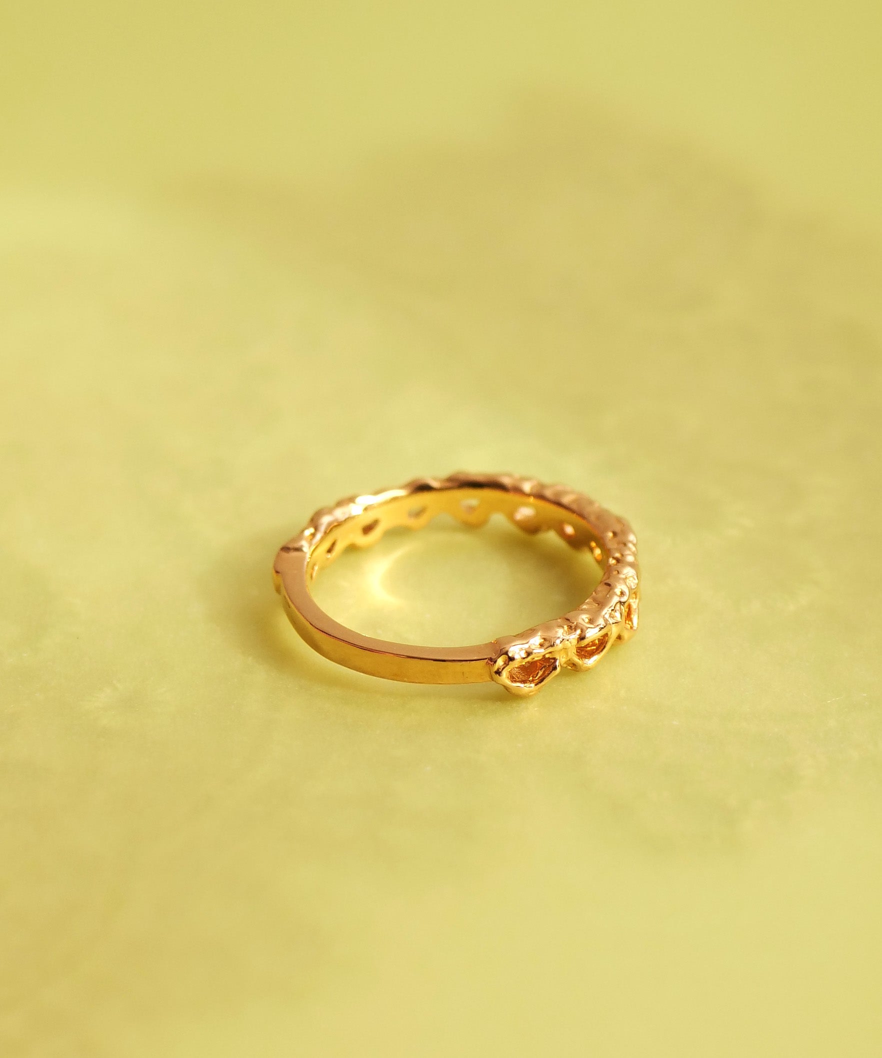 SV925 剪纸蕾丝小指环 金色 3号 5号 7号