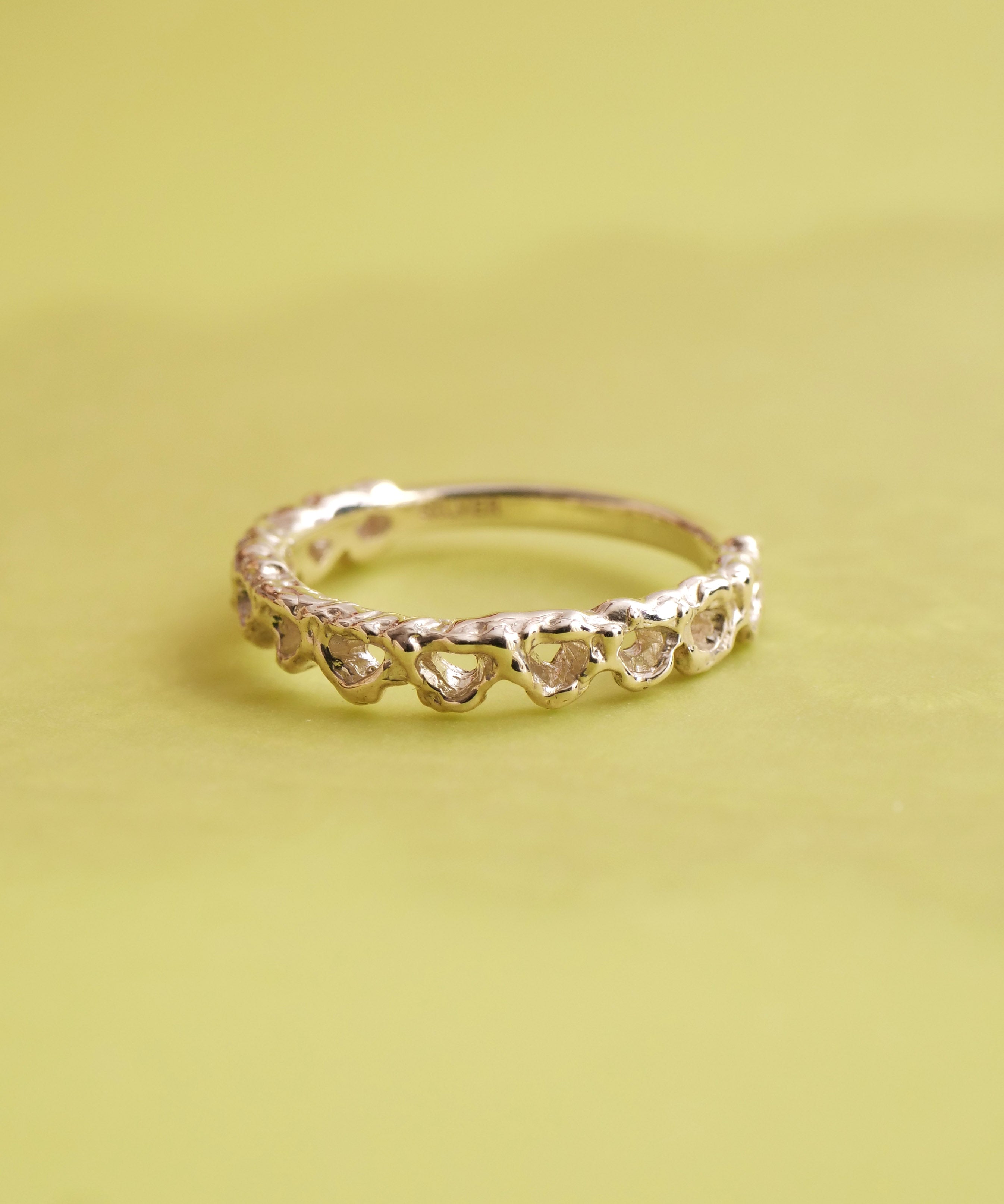 SV925 Cutout Lace Pinky Ring Silver Size 3, 5, 7