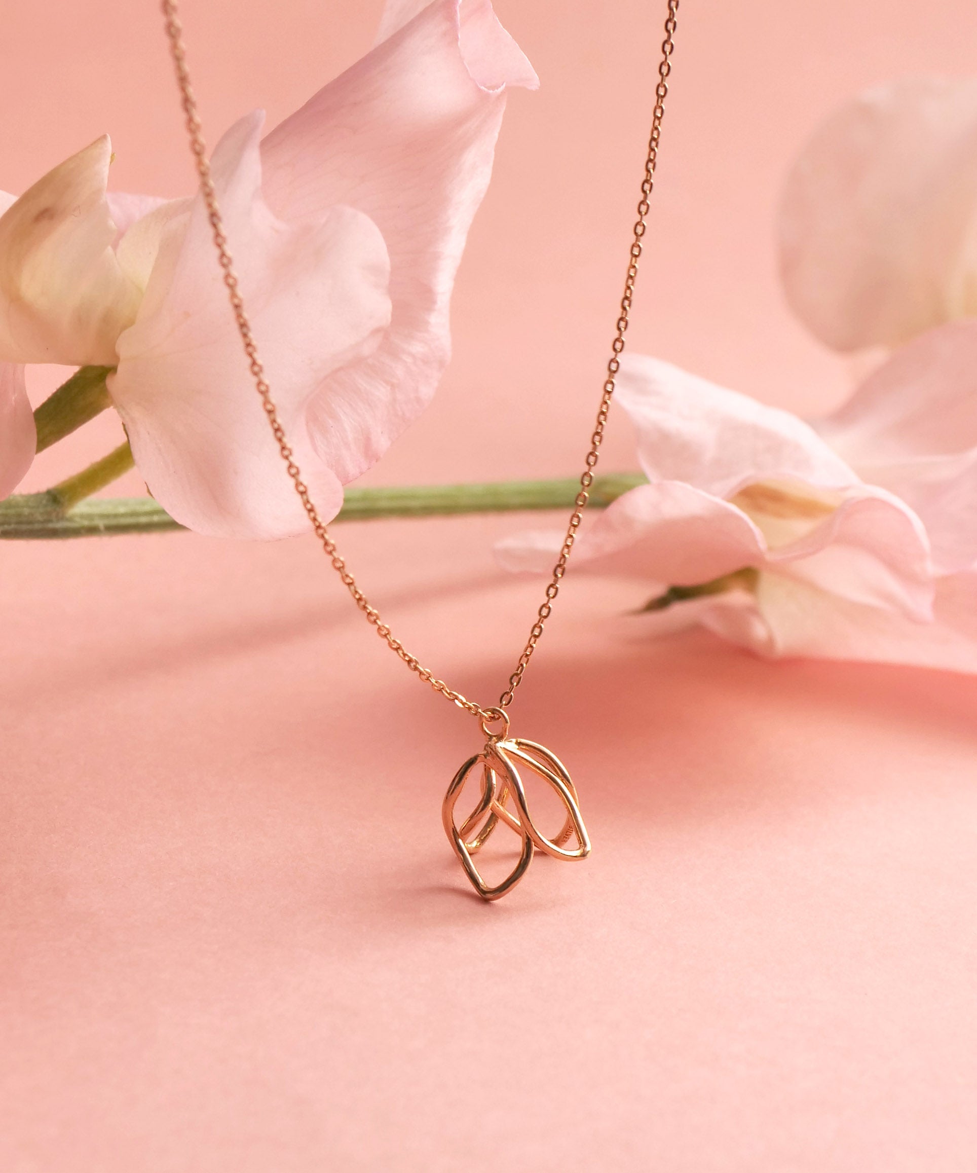 SV925ラクガキフラワーネックレス ゴールド