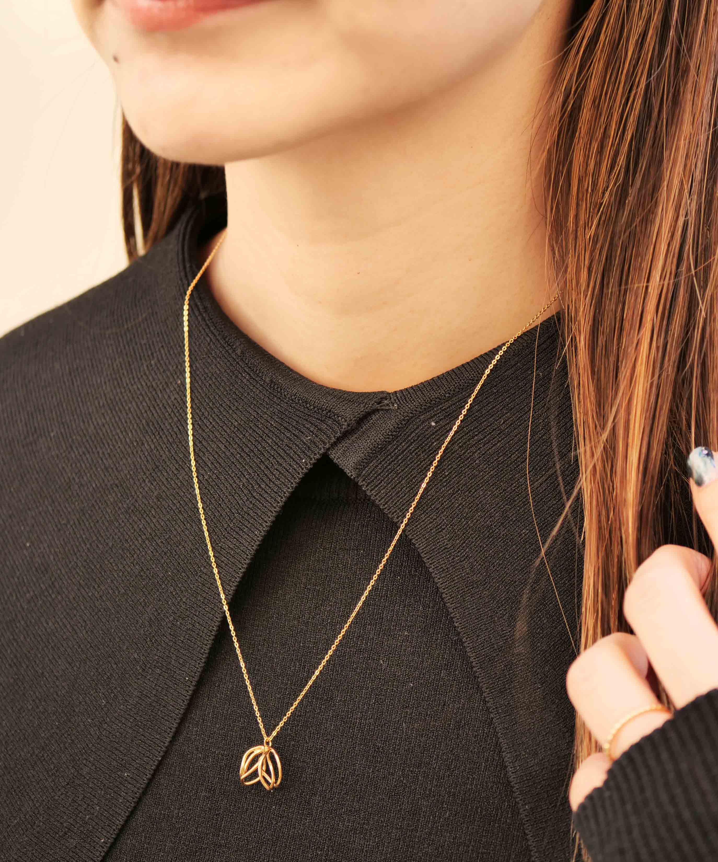 SV925ラクガキフラワーネックレス ゴールド