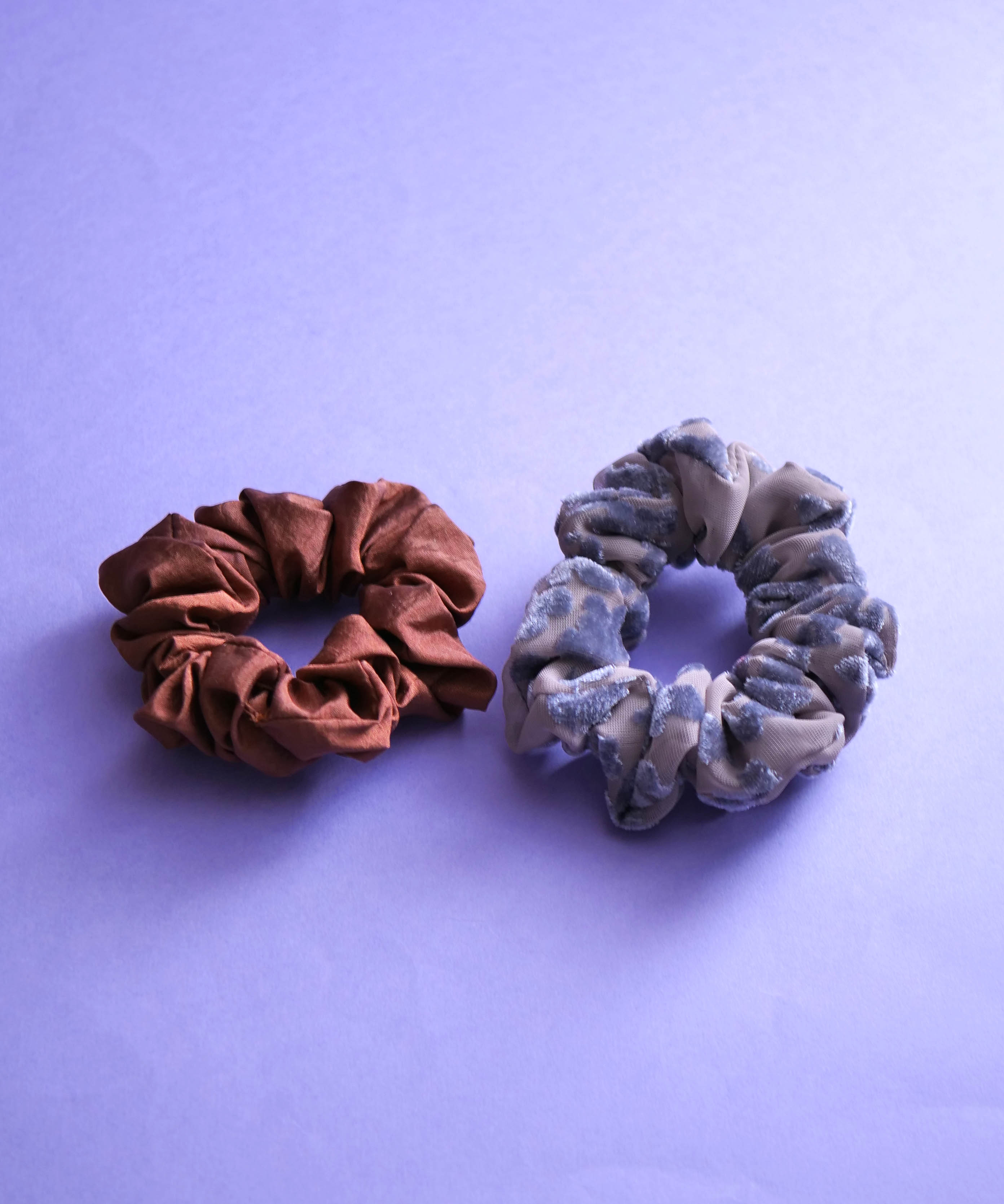 See-through velvet 2-set scrunchie