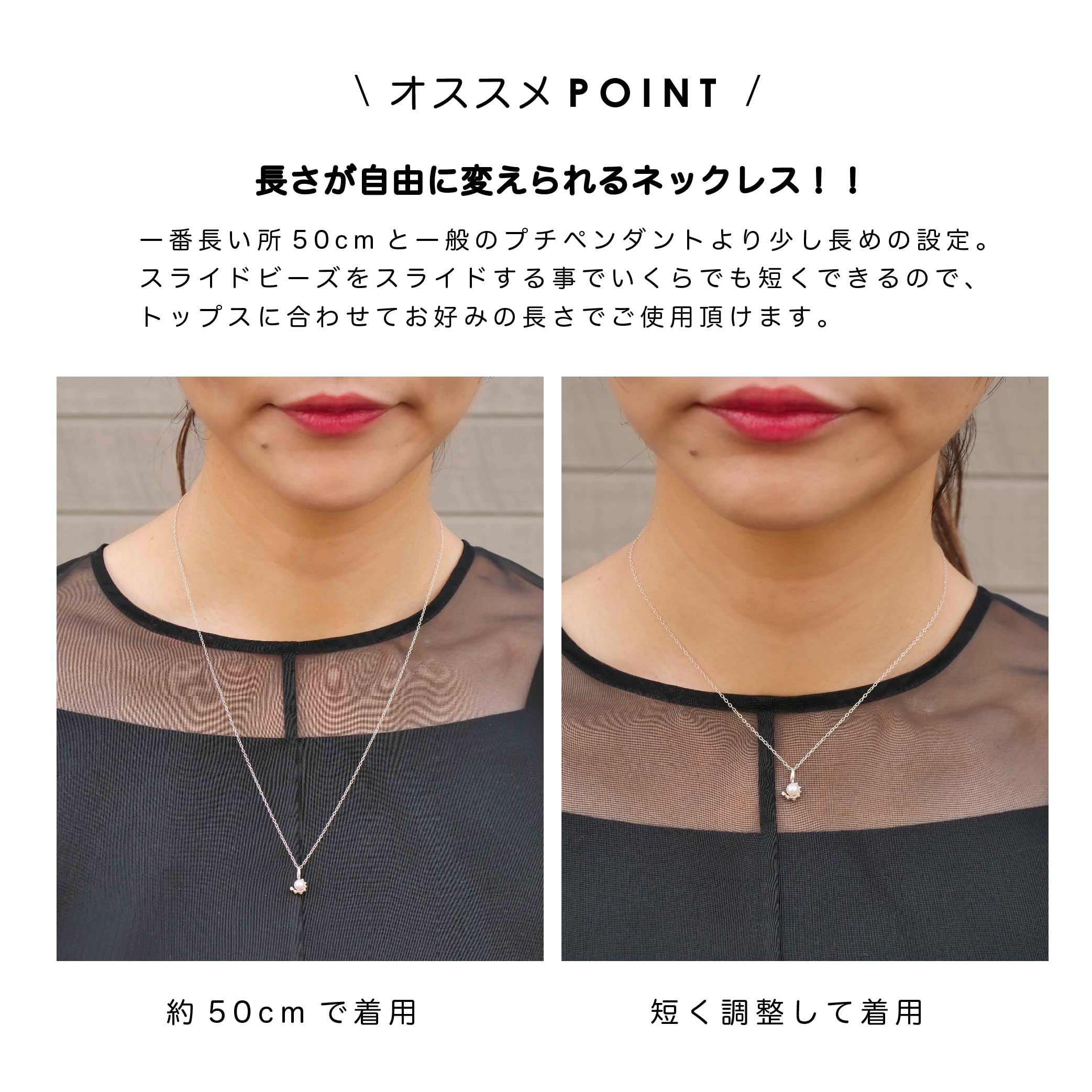 SV925 clay necklace with one pearl, gold