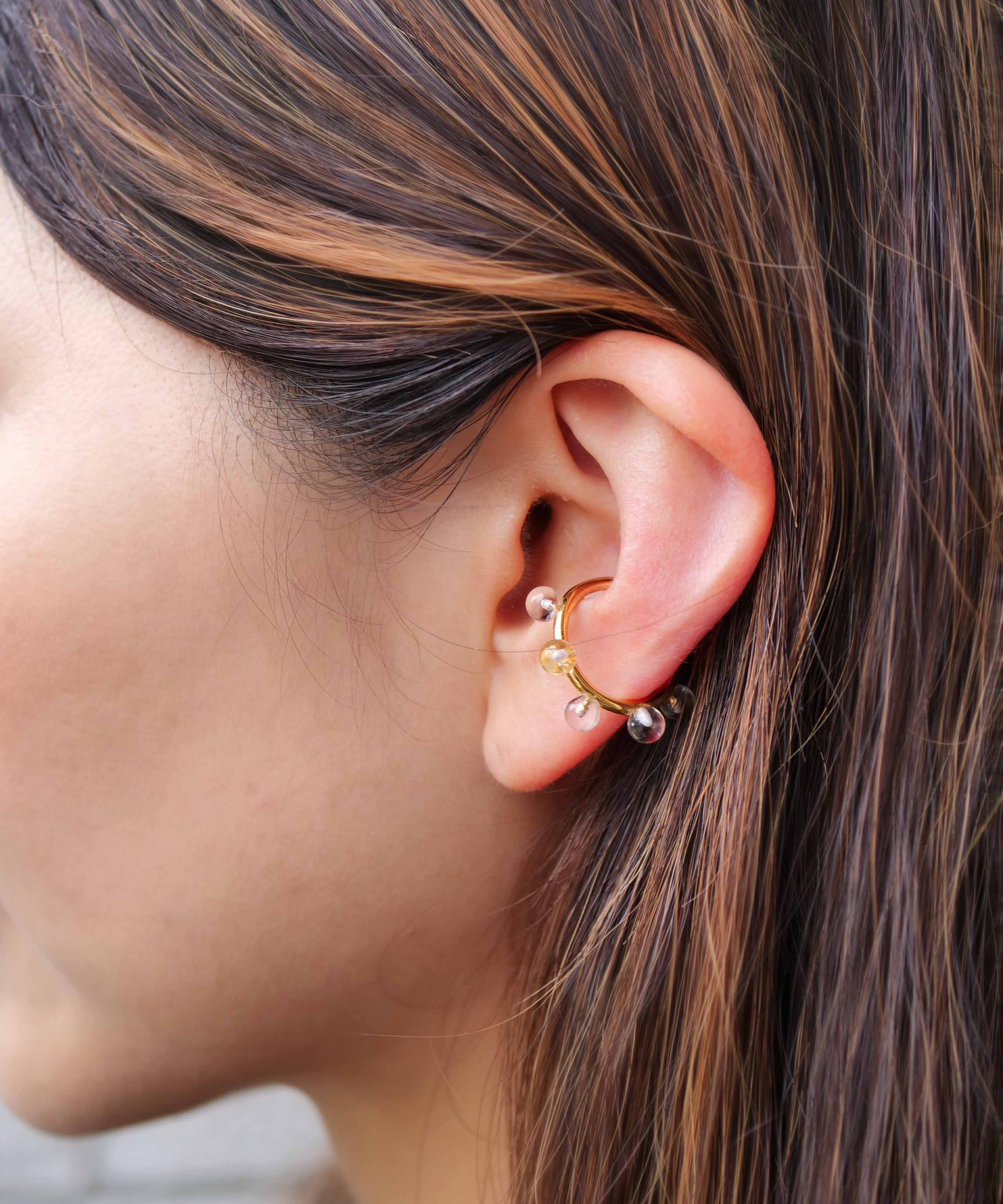 SV925 肥皂泡卷耳夹 金色