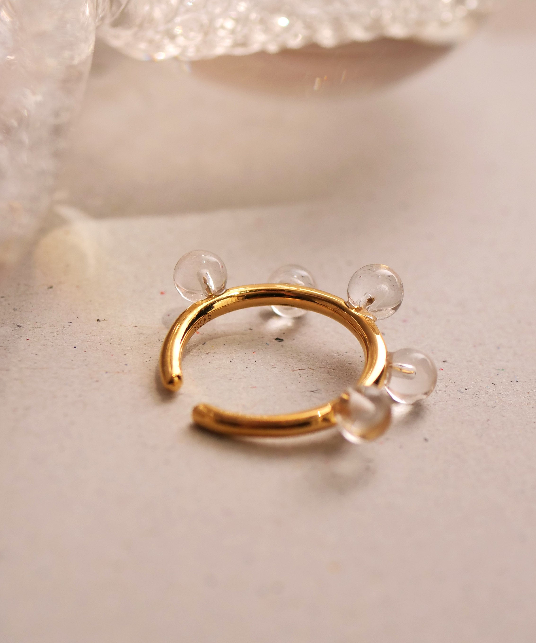 SV925 肥皂泡卷耳夹 金色