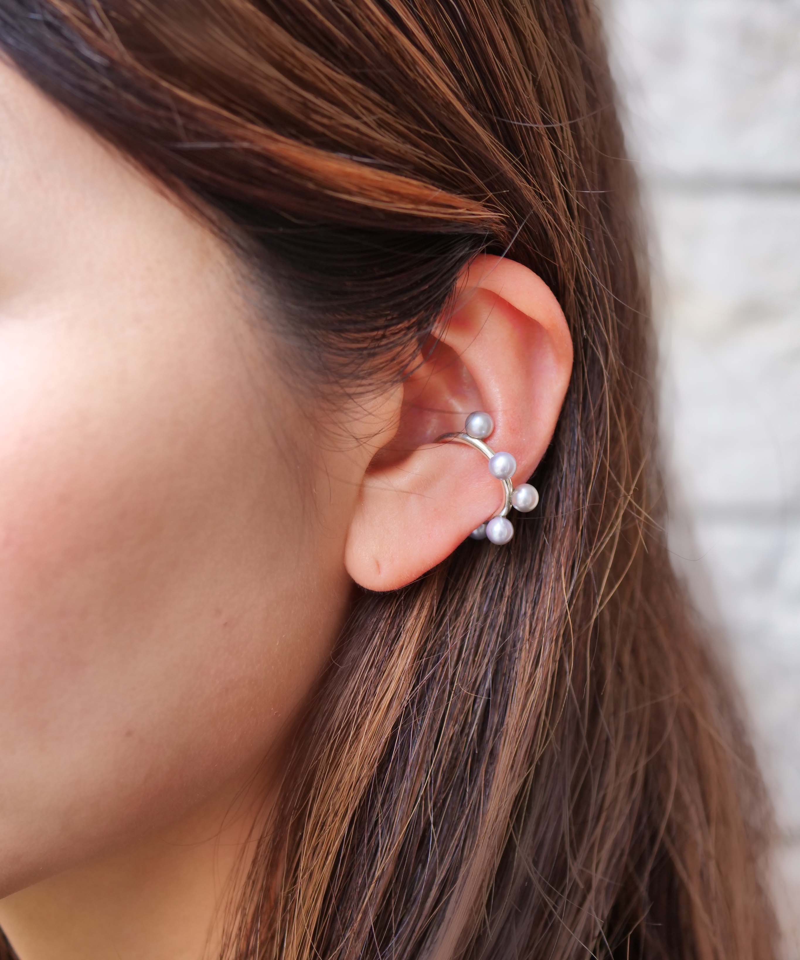 SV925 Bubble Volume Ear Cuff Silver