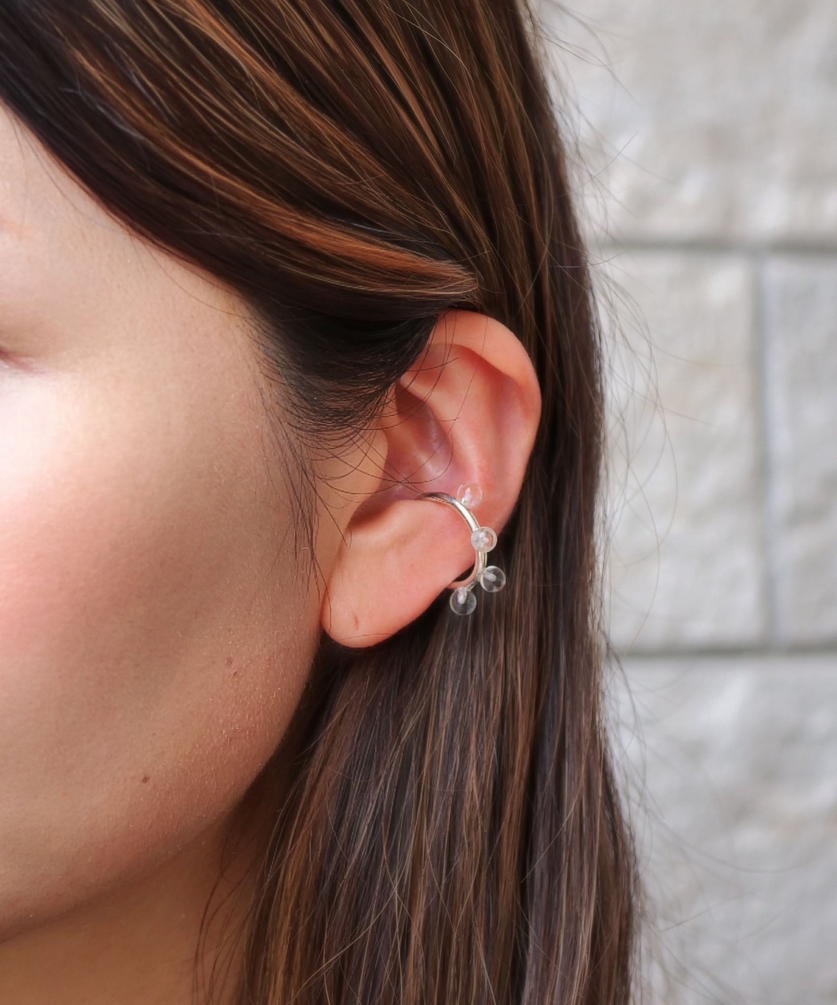 SV925 Bubble Volume Ear Cuff Silver