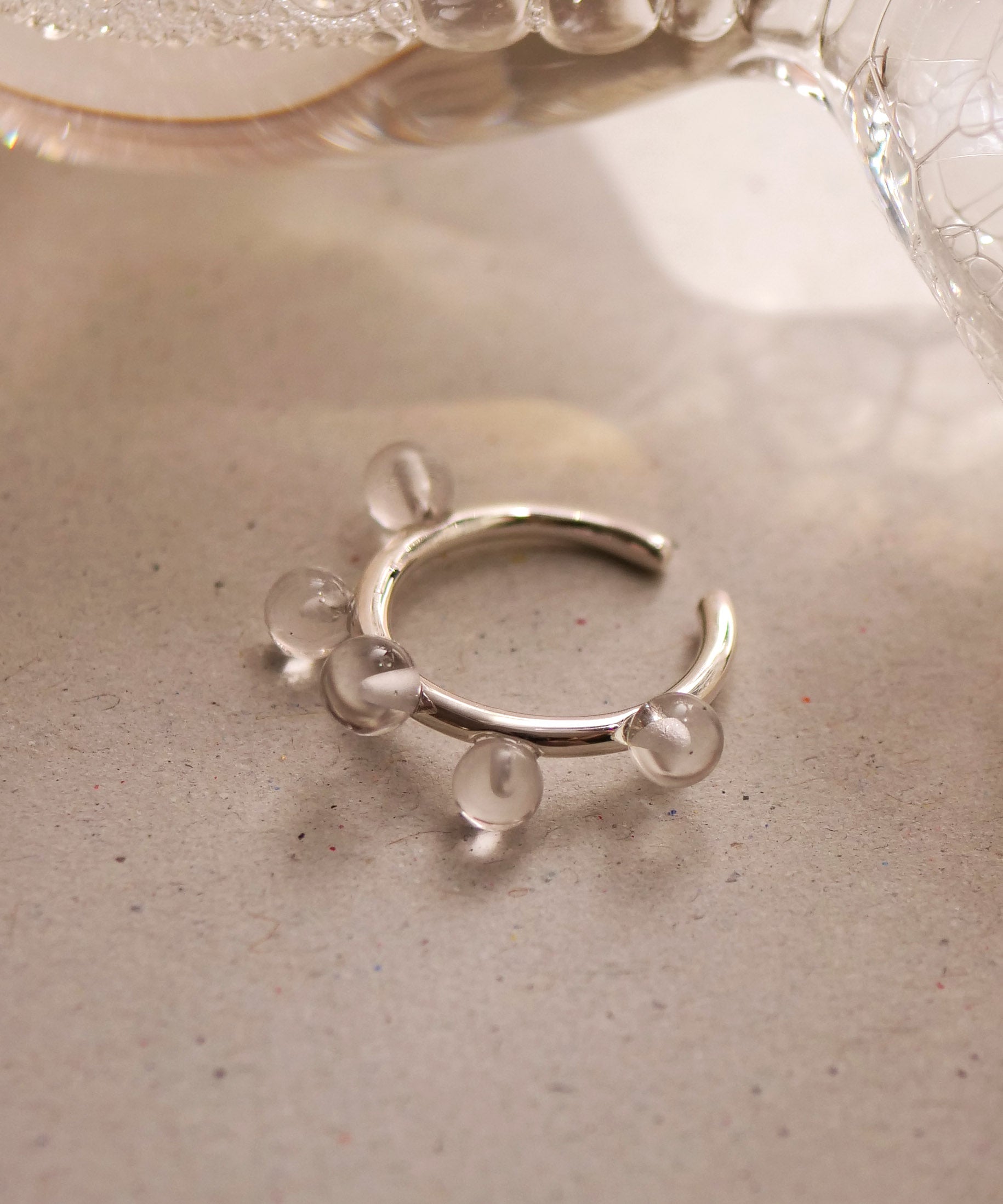 SV925 Bubble Volume Ear Cuff Silver