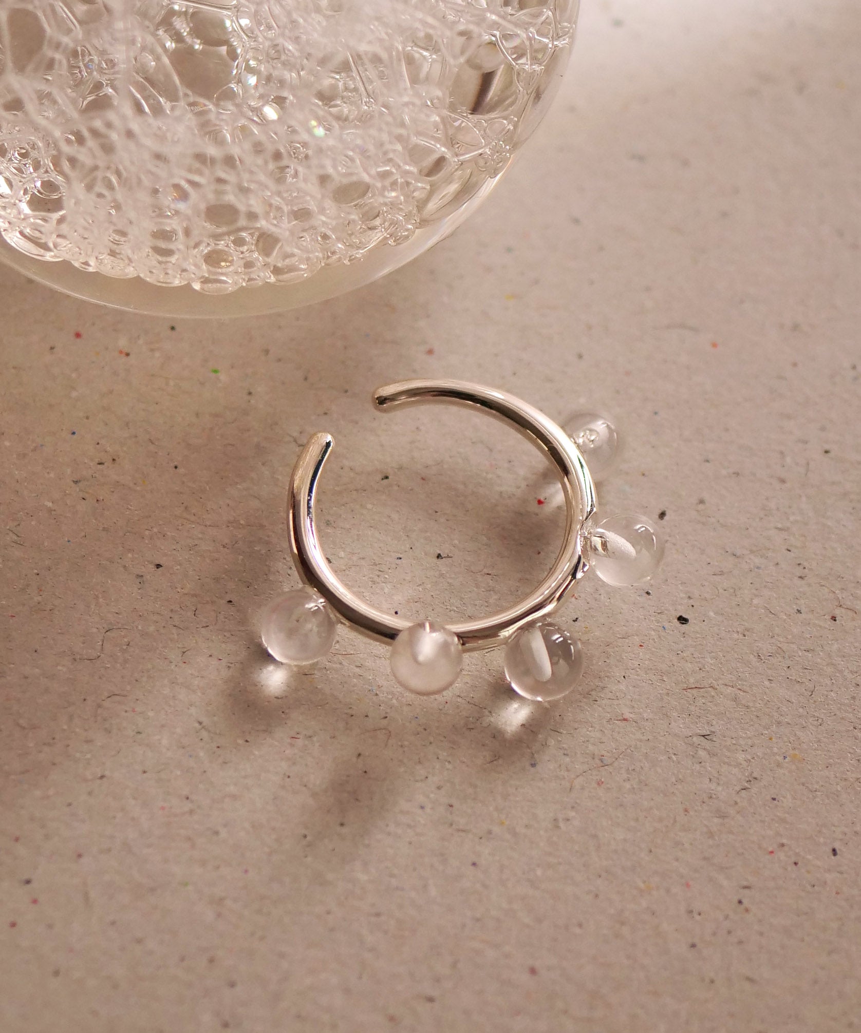 SV925 Bubble Volume Ear Cuff Silver