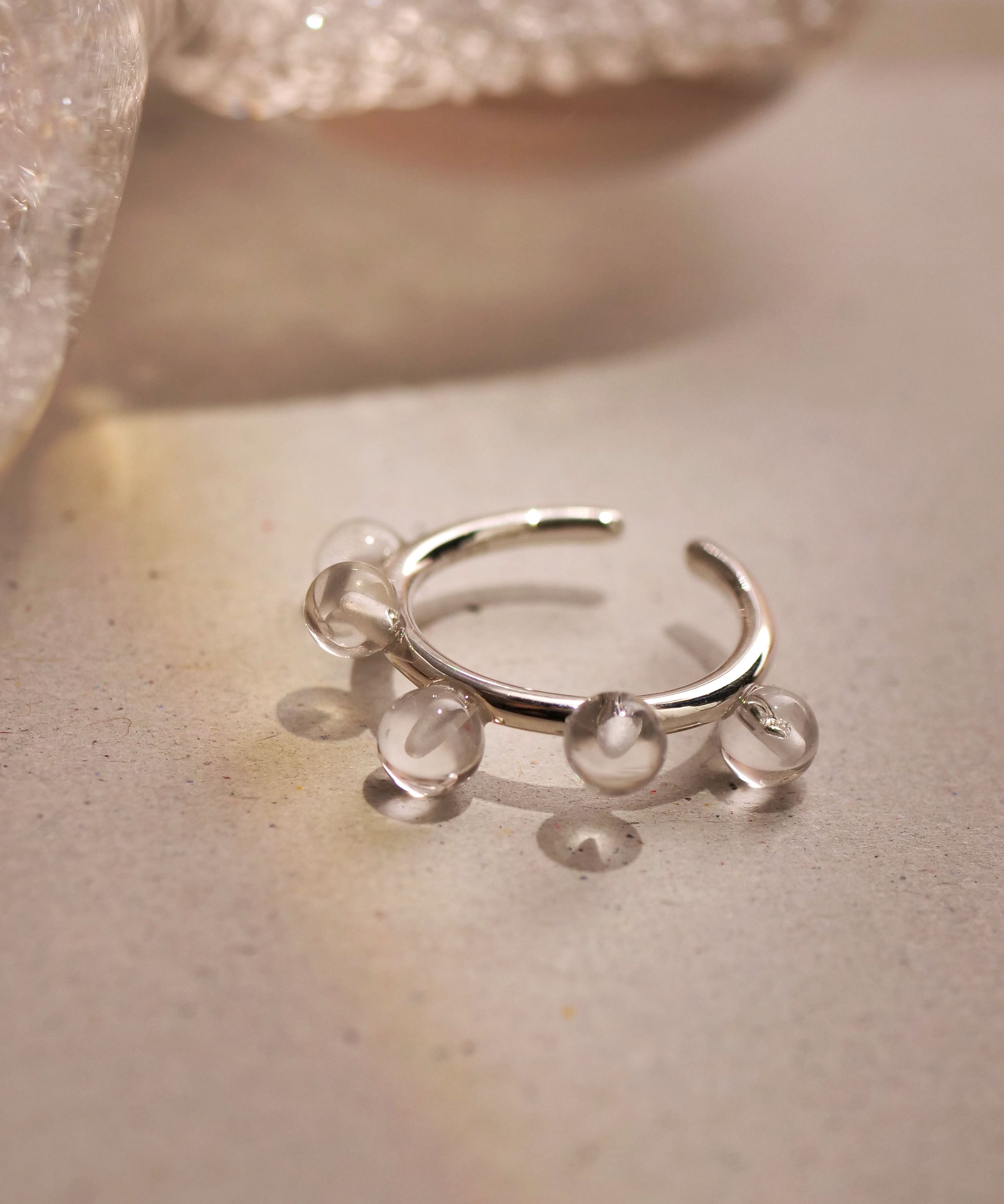 SV925 Bubble Volume Ear Cuff Silver