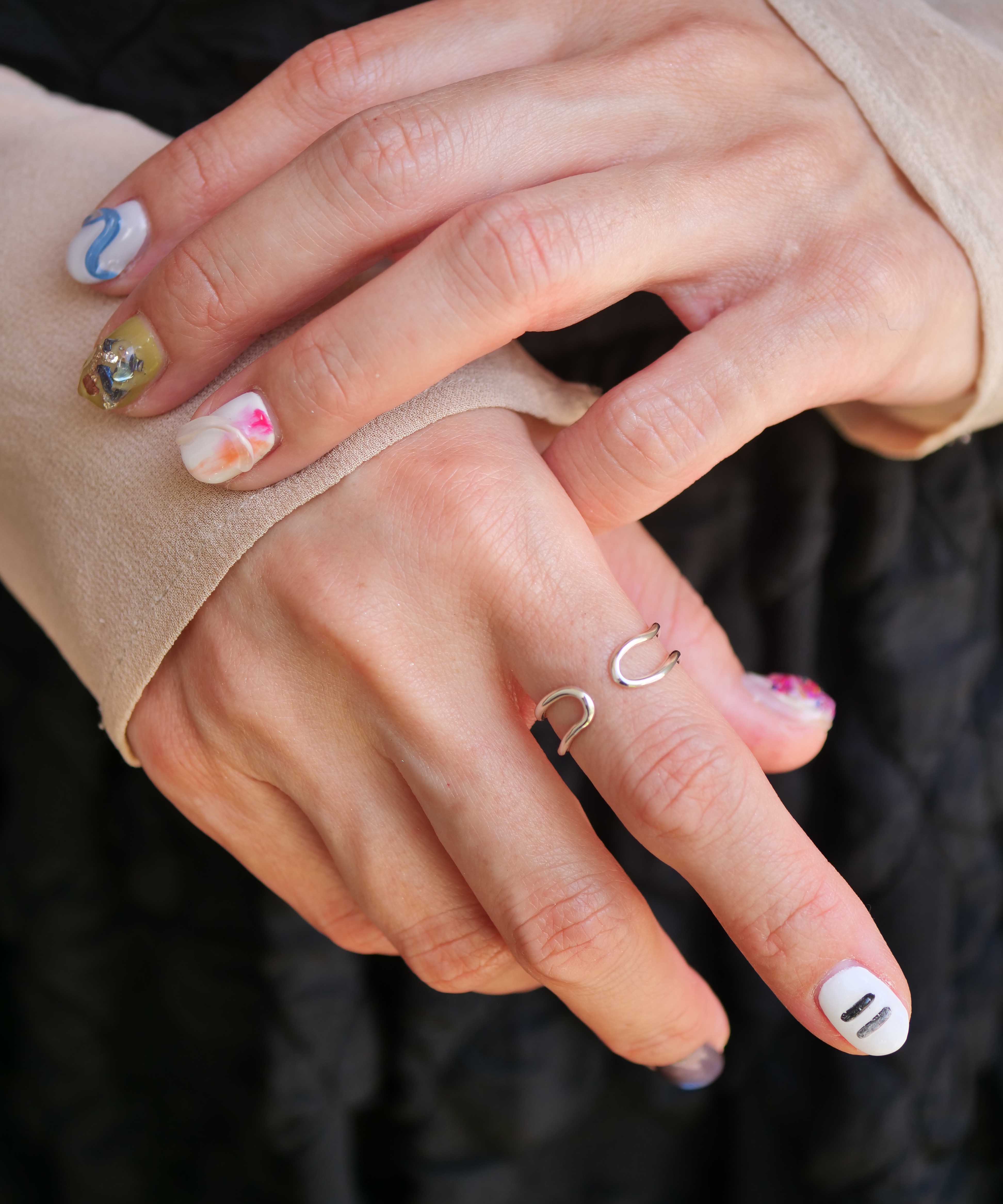 クリスマス限定 5waymini淡水パールチョーカーブレスset シルバー