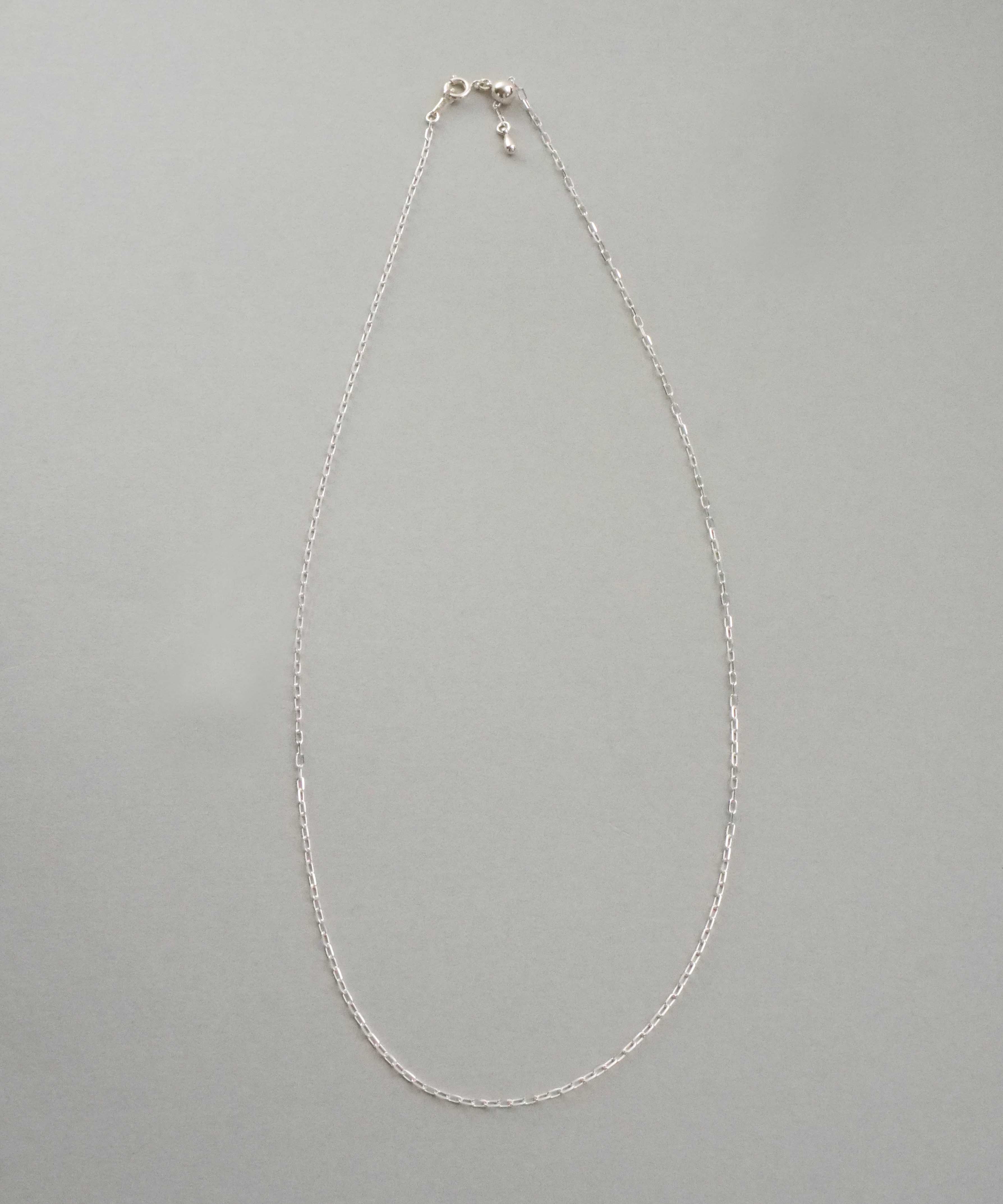 SV925スライドビーズ付きシンプルアズキチェーンネックレス