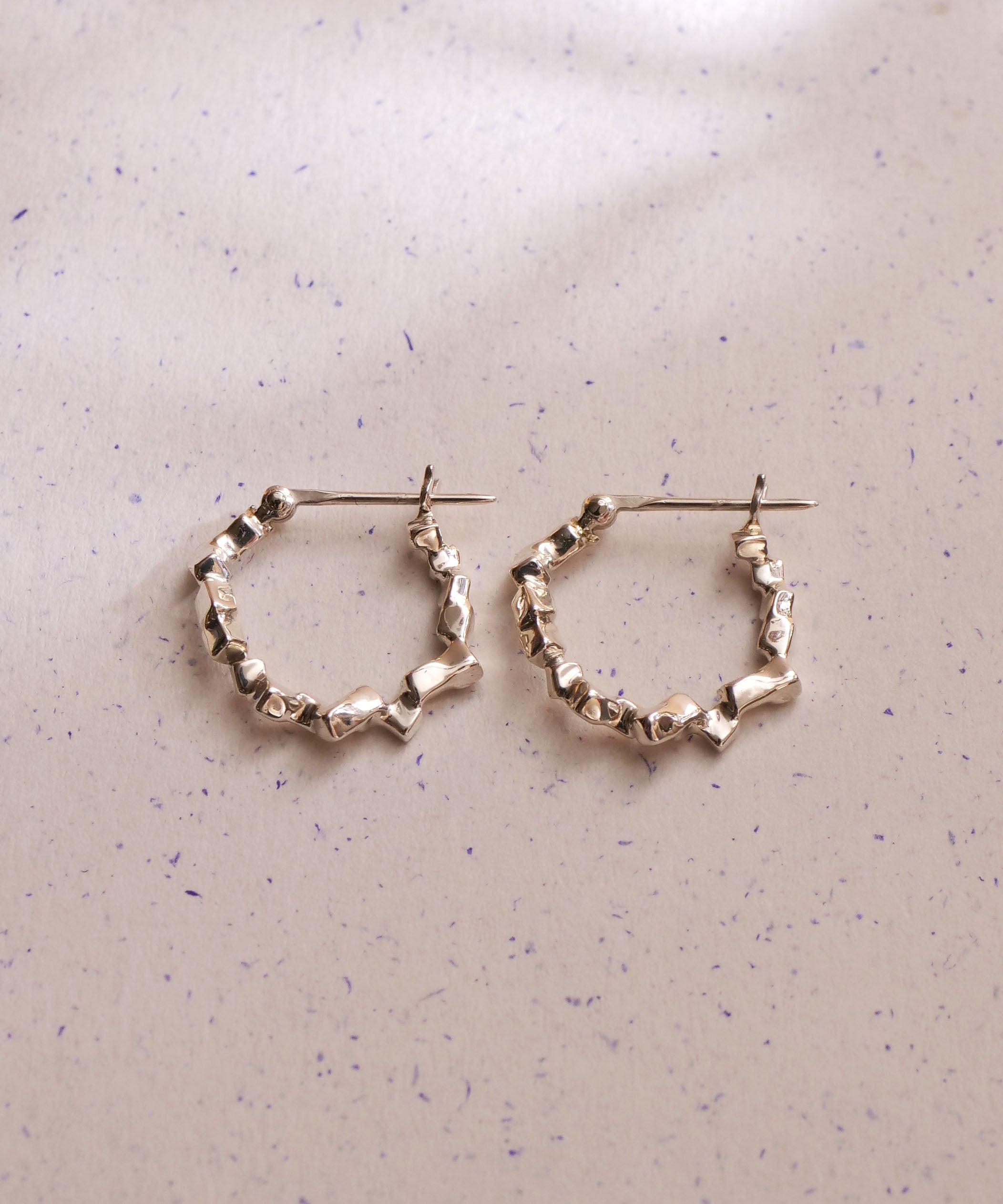 SV925 mini origami ring reversible earrings silver