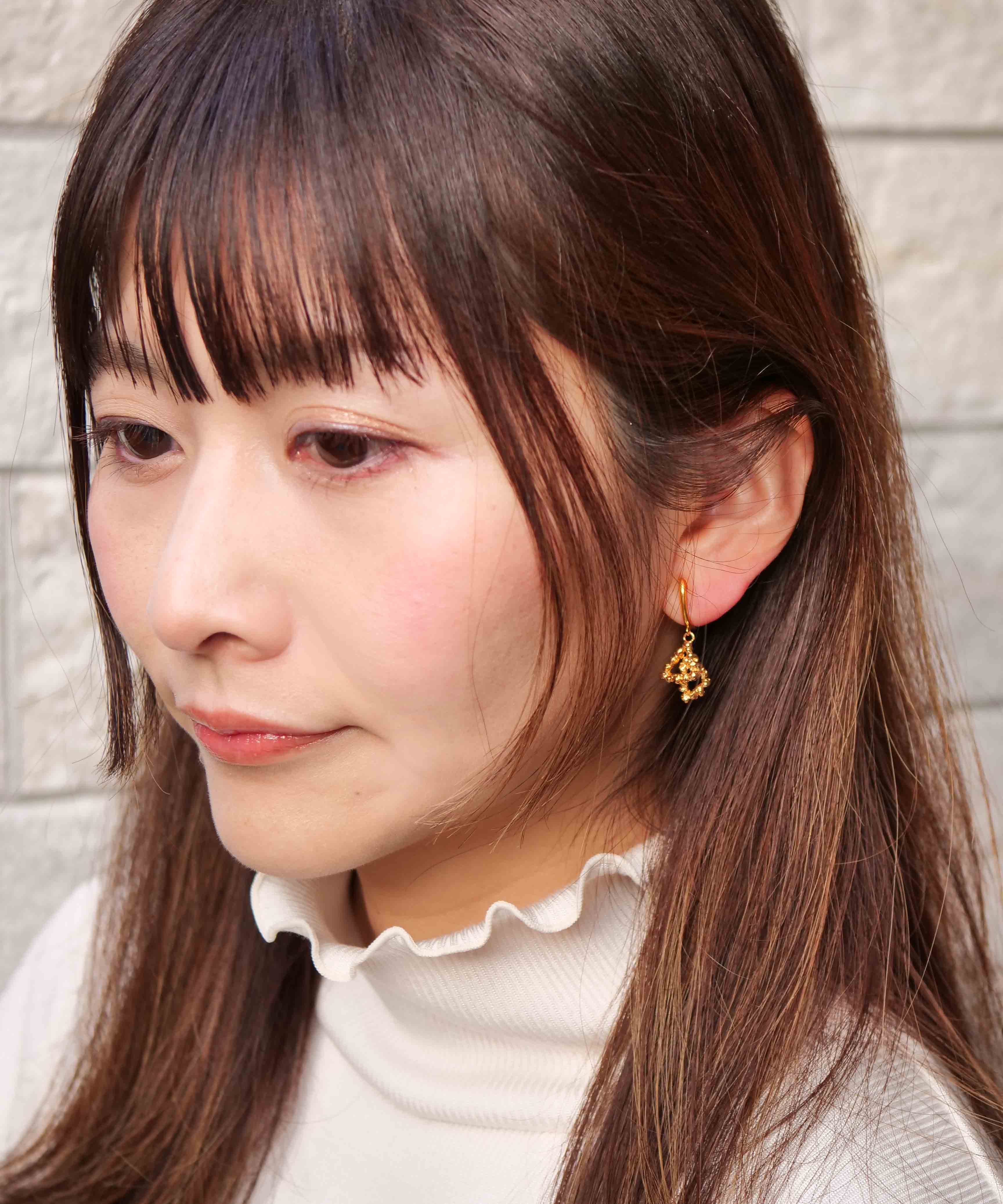 SV925 mini origami ring reversible earrings silver