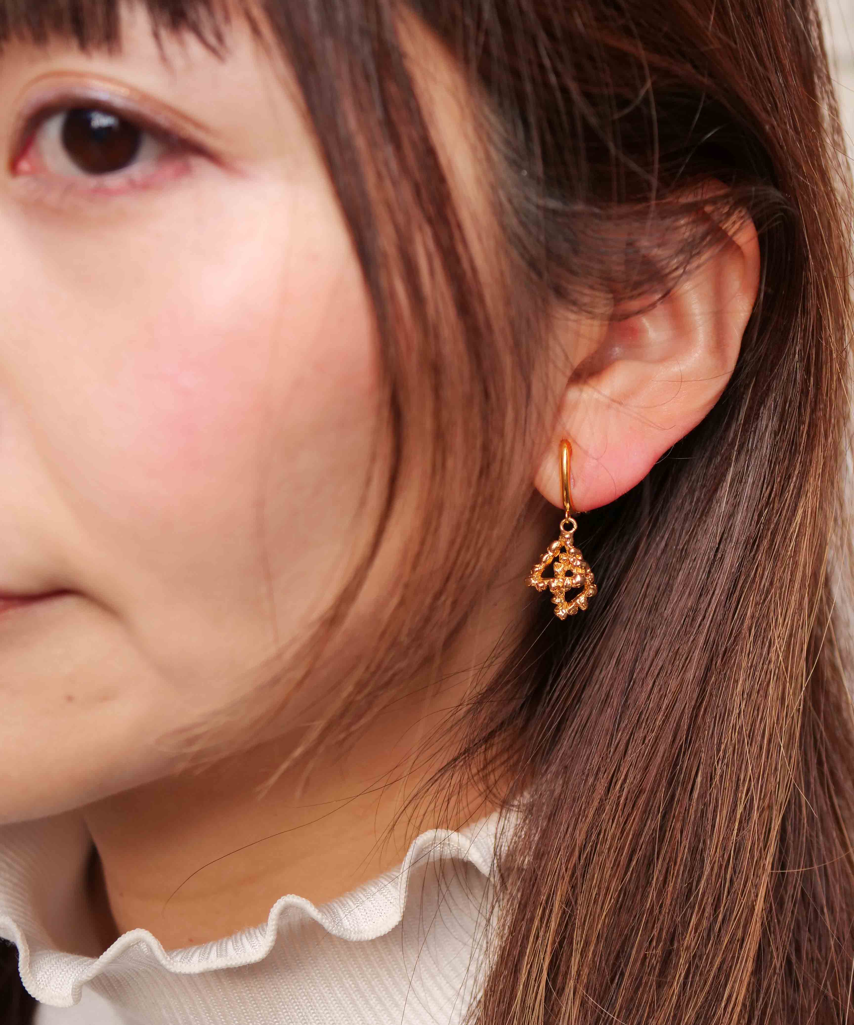 SV925 mini origami ring reversible earrings silver