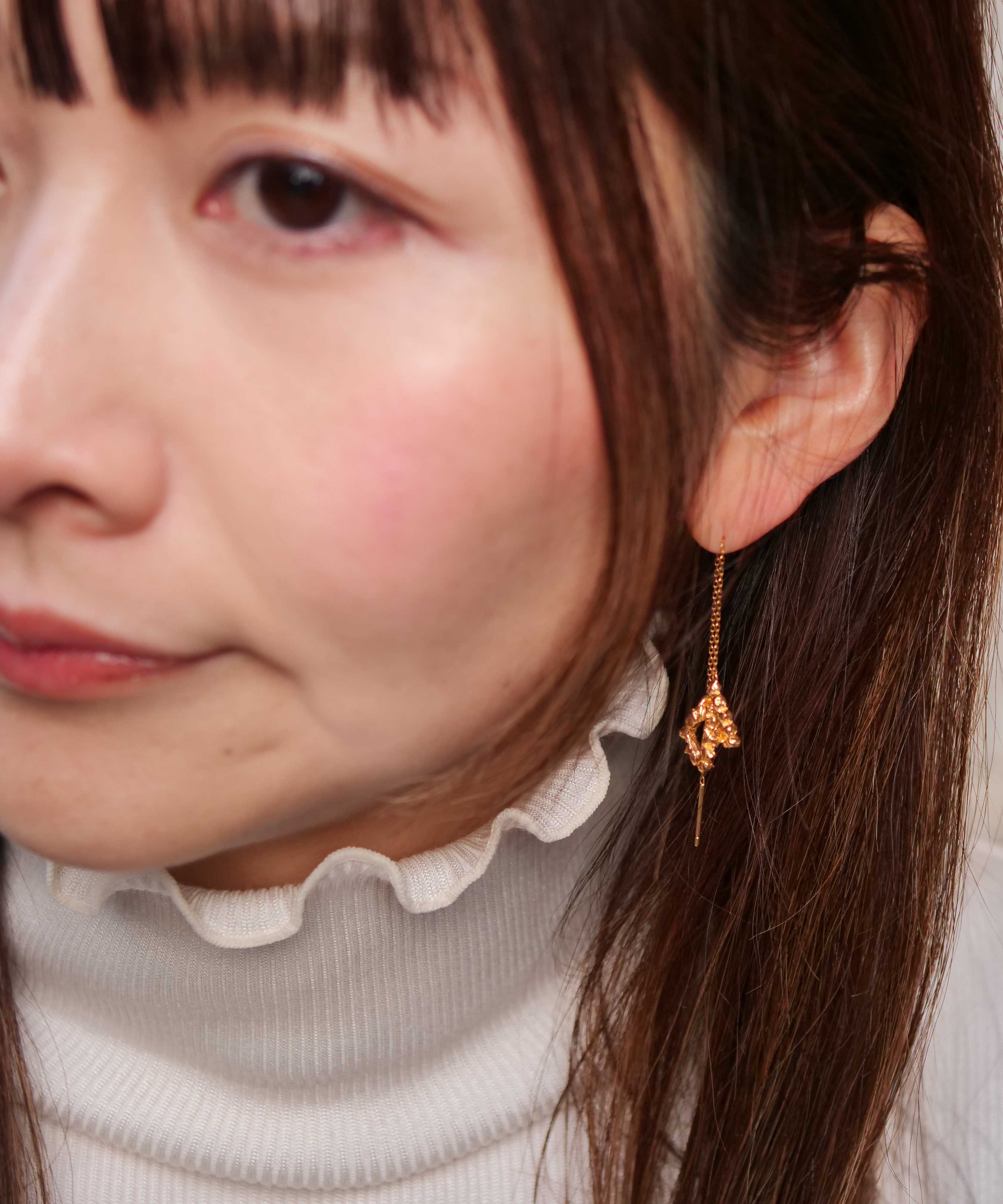 SV925mini Origa 铣削双面耳环 银色