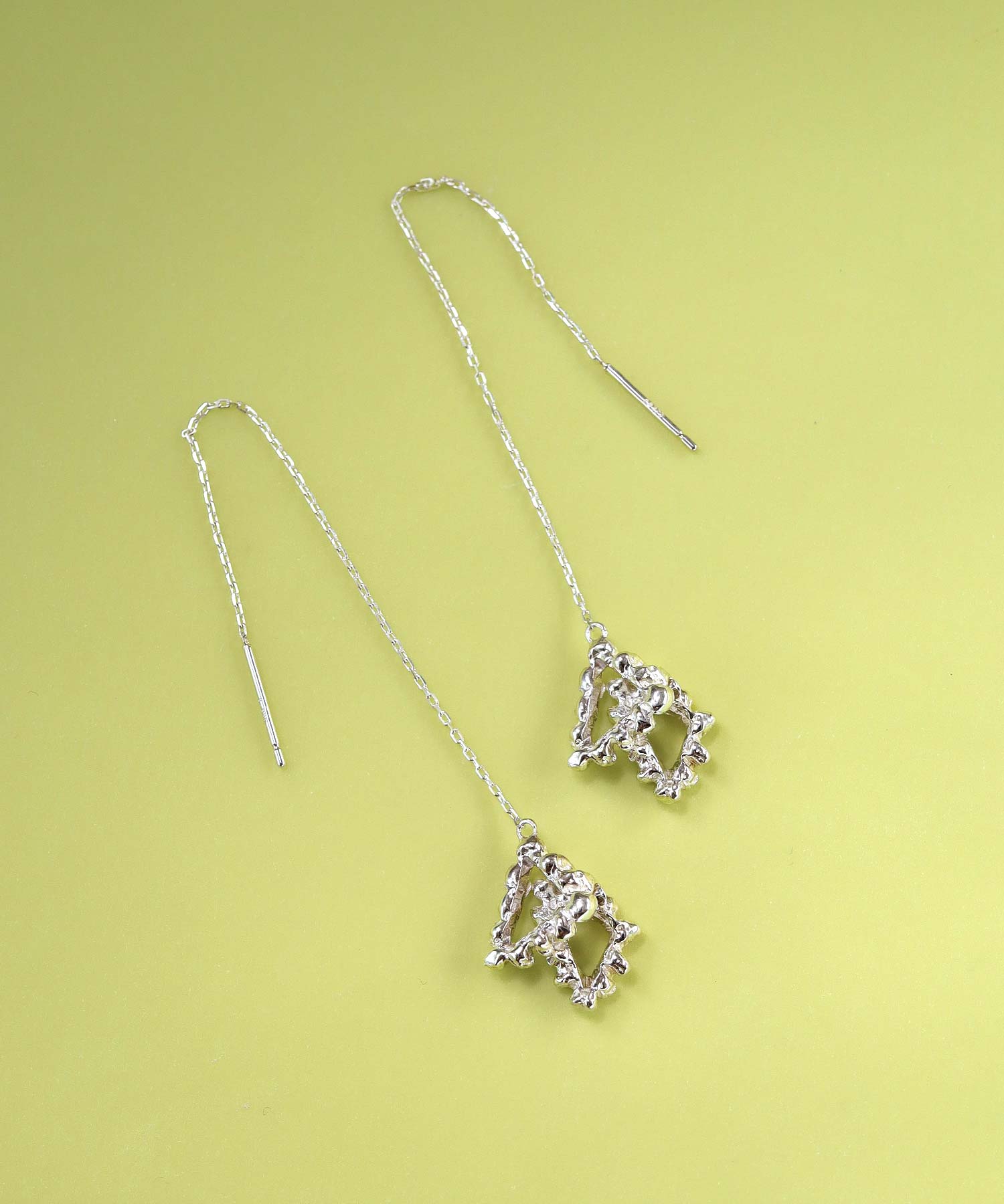 SV925 mini origami ring reversible earrings silver