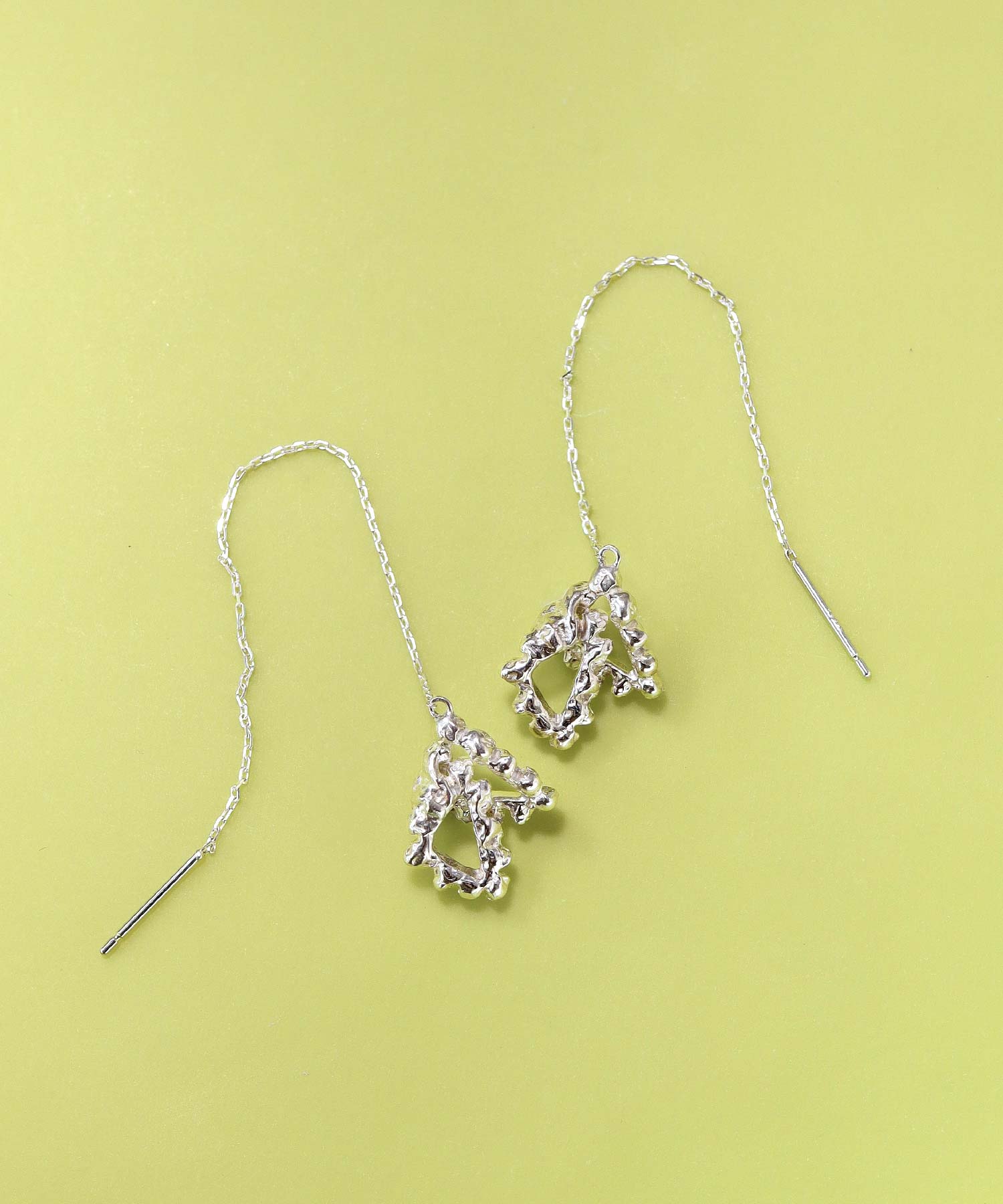 SV925 mini origami ring reversible earrings silver