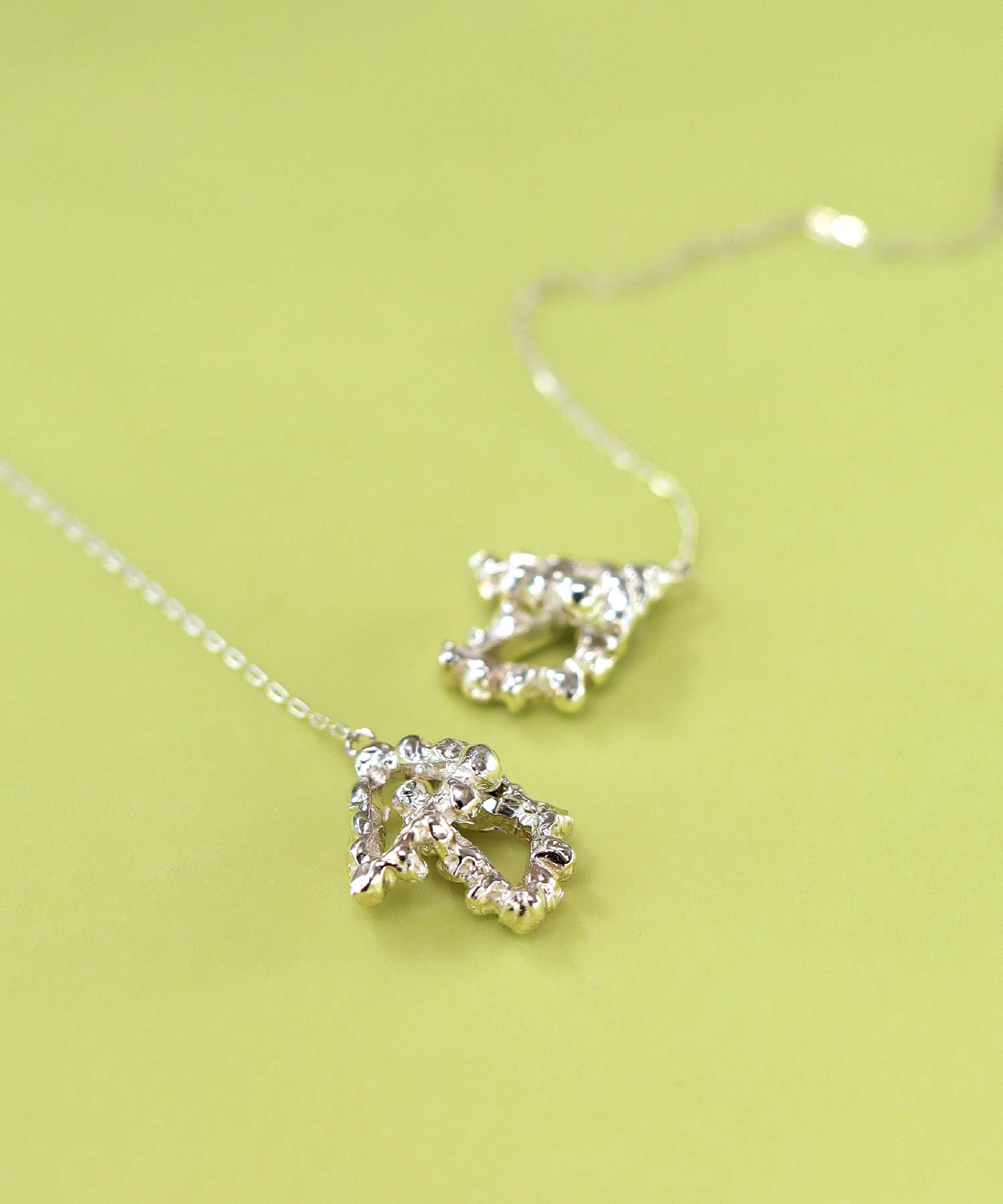 SV925 mini origami ring reversible earrings silver
