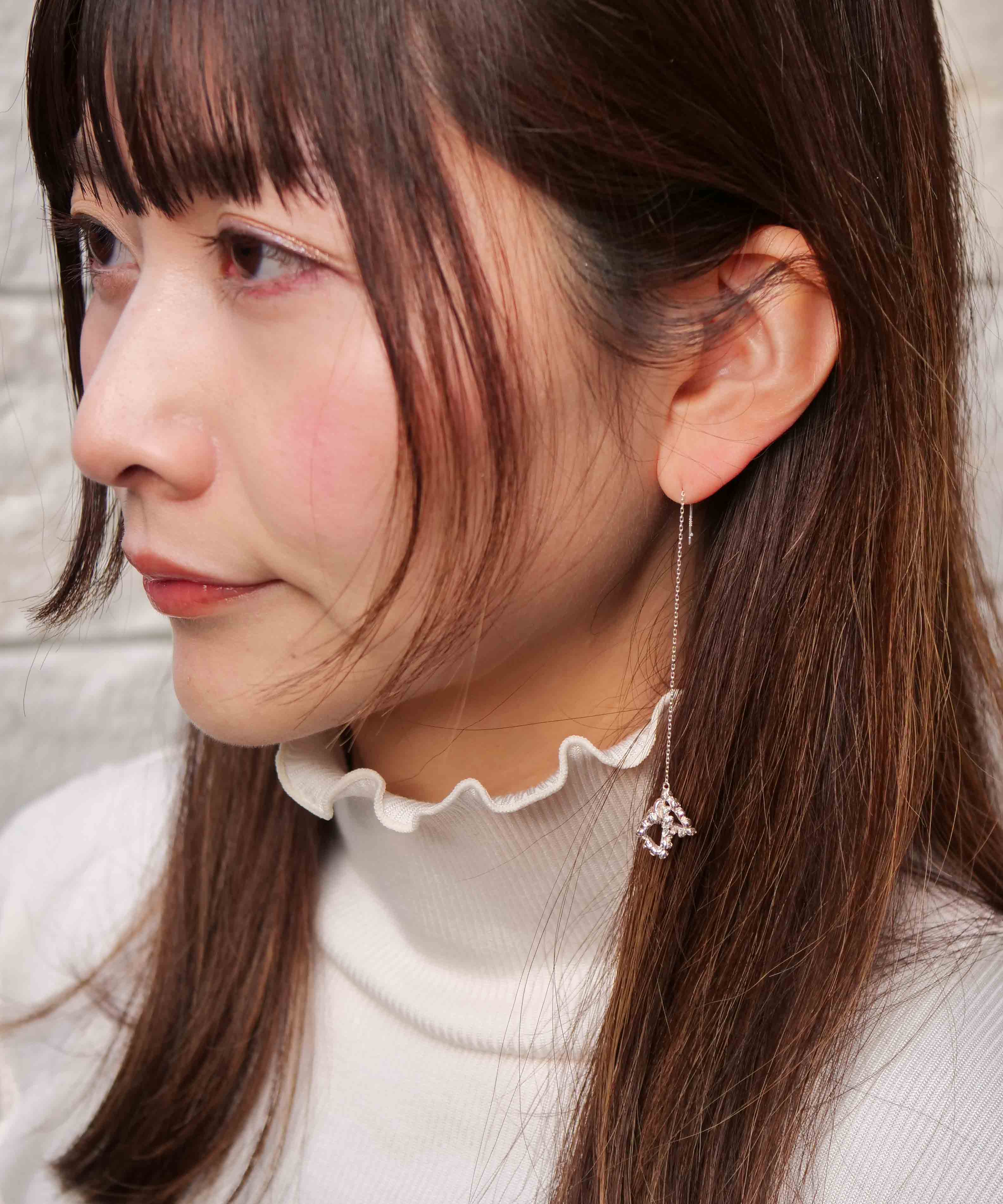 SV925 mini origami ring reversible earrings silver
