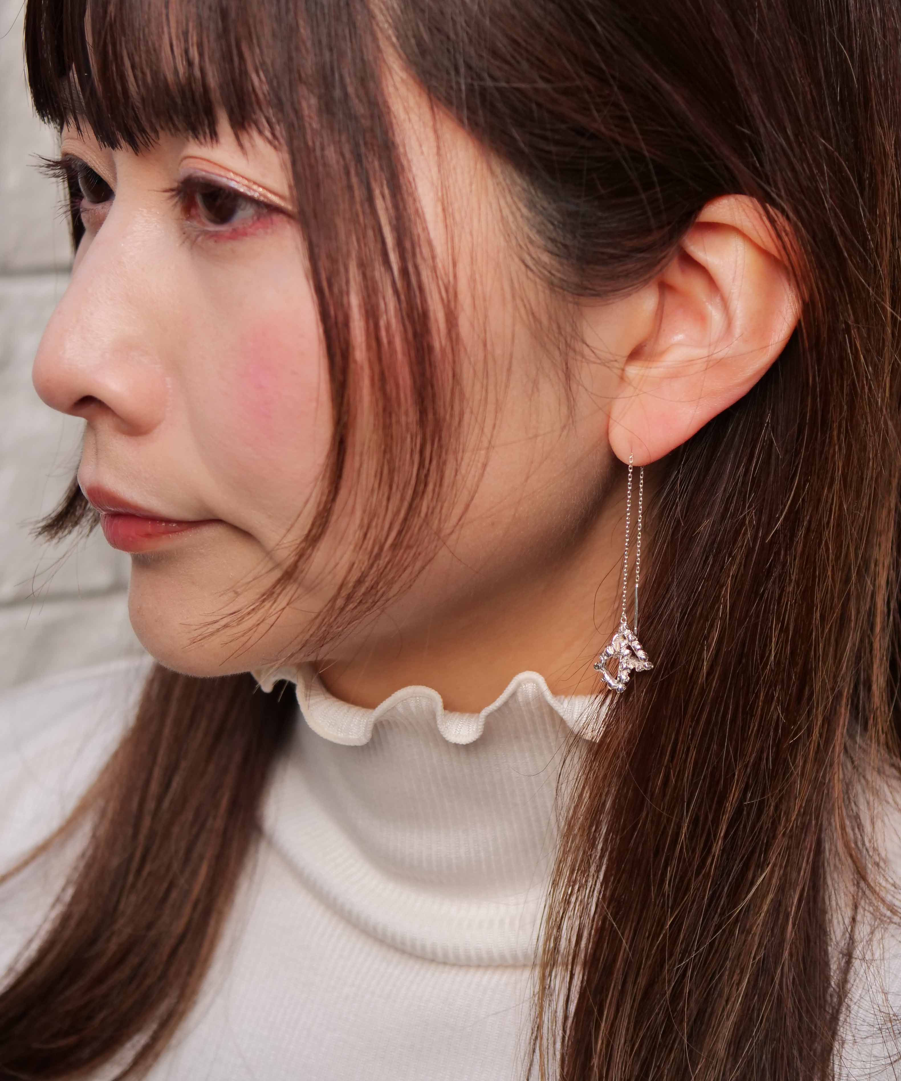 SV925 mini origami ring reversible earrings silver