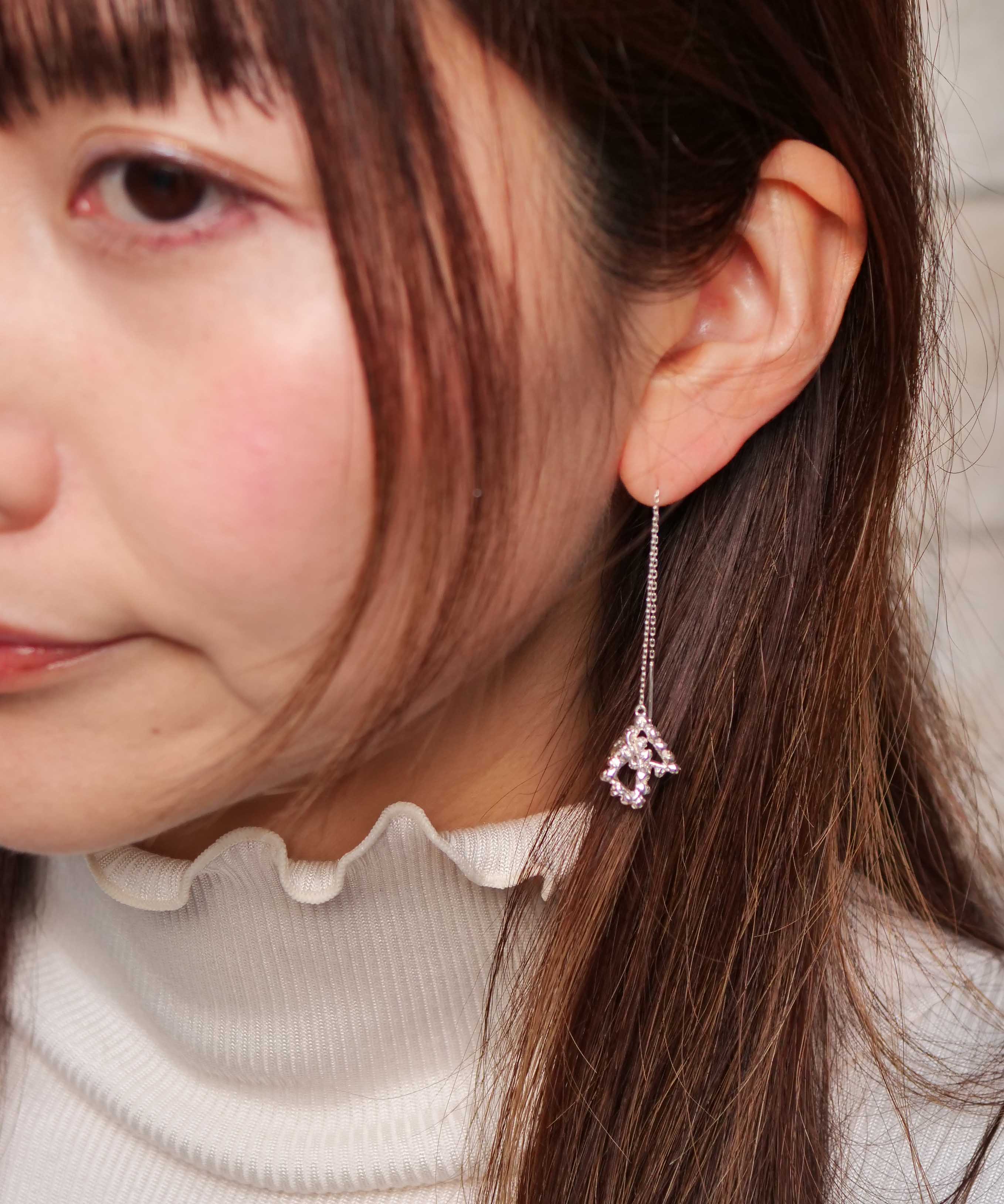 SV925 mini origami ring reversible earrings silver