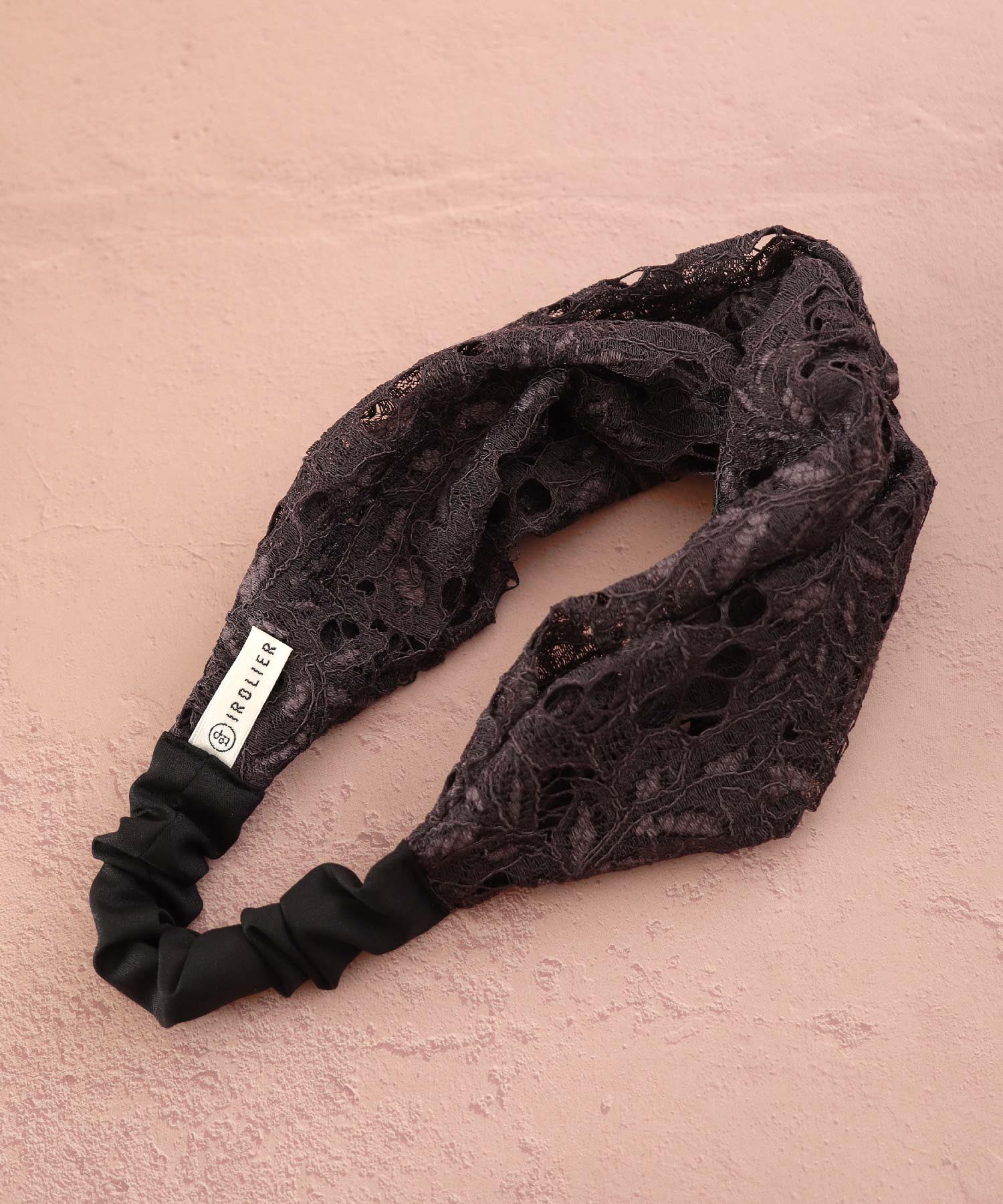 Shirred lace turban