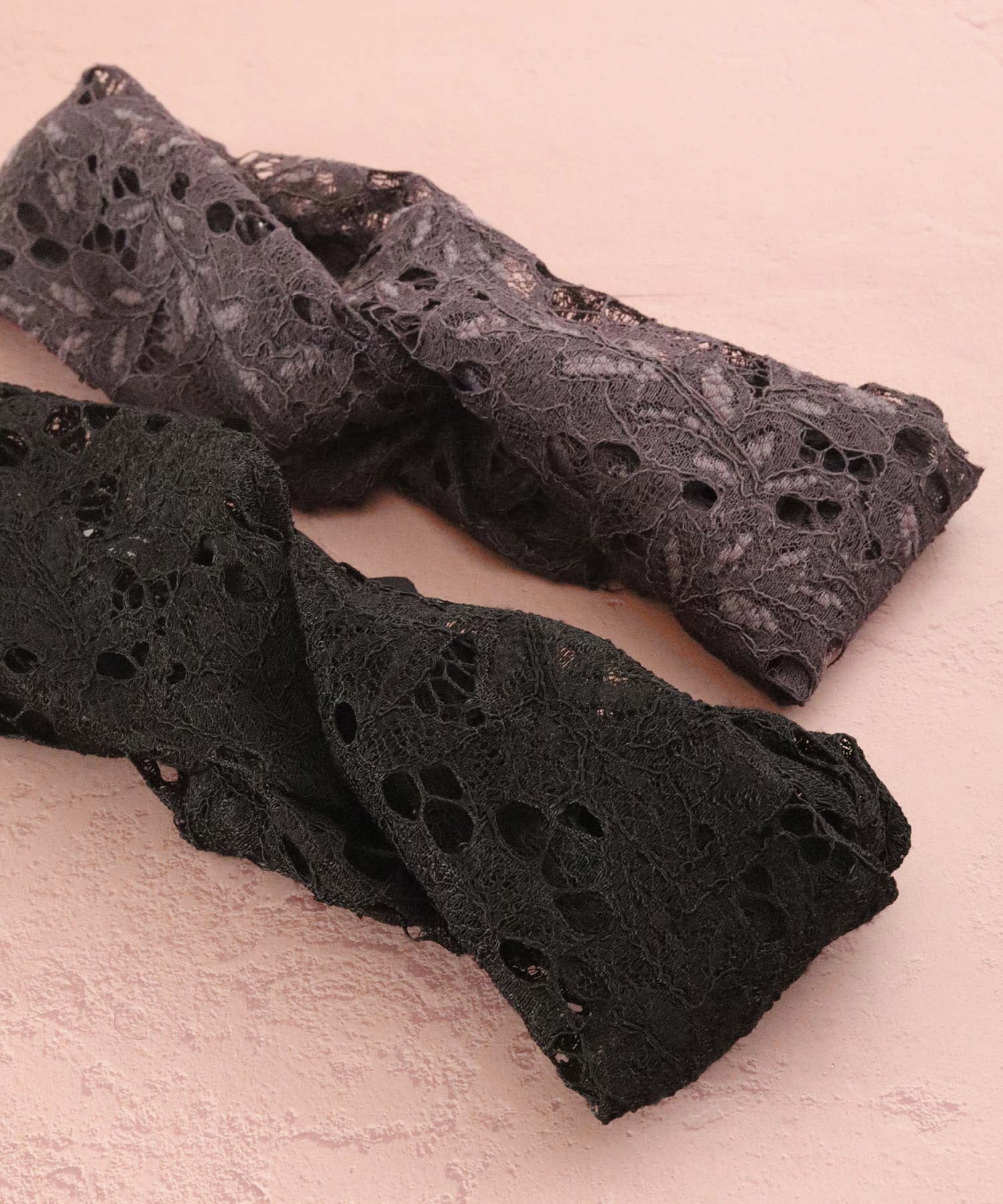 Shirred lace turban