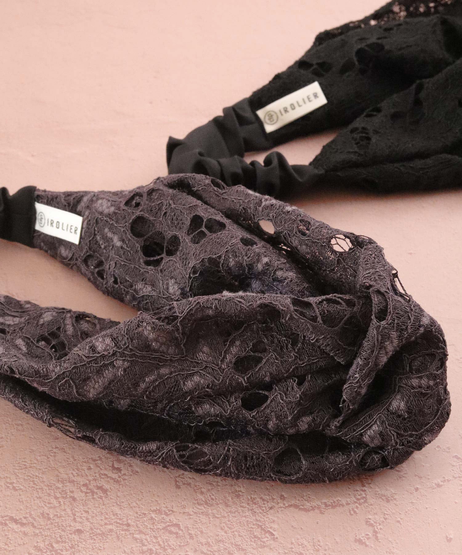 Shirred lace turban